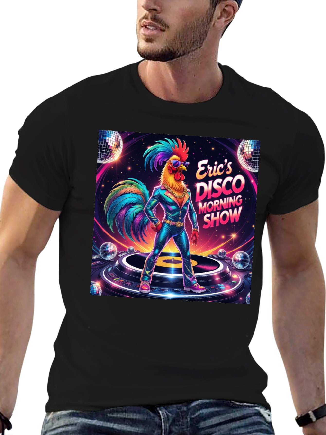 Black Eric's Disco Morning Show Graphic T-Shirt view 6