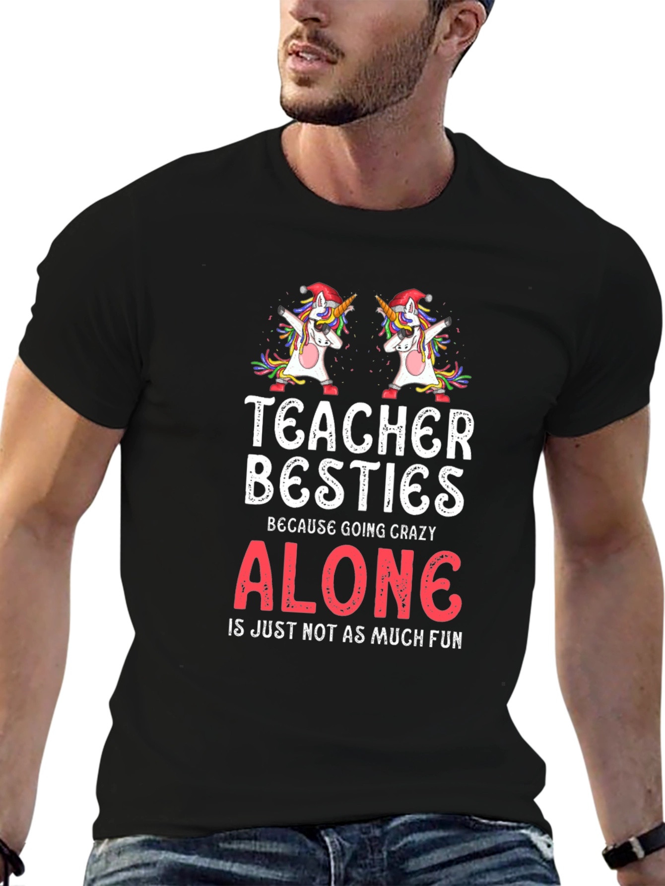 Teacher Besties Unicorn Graphic Tee - 6