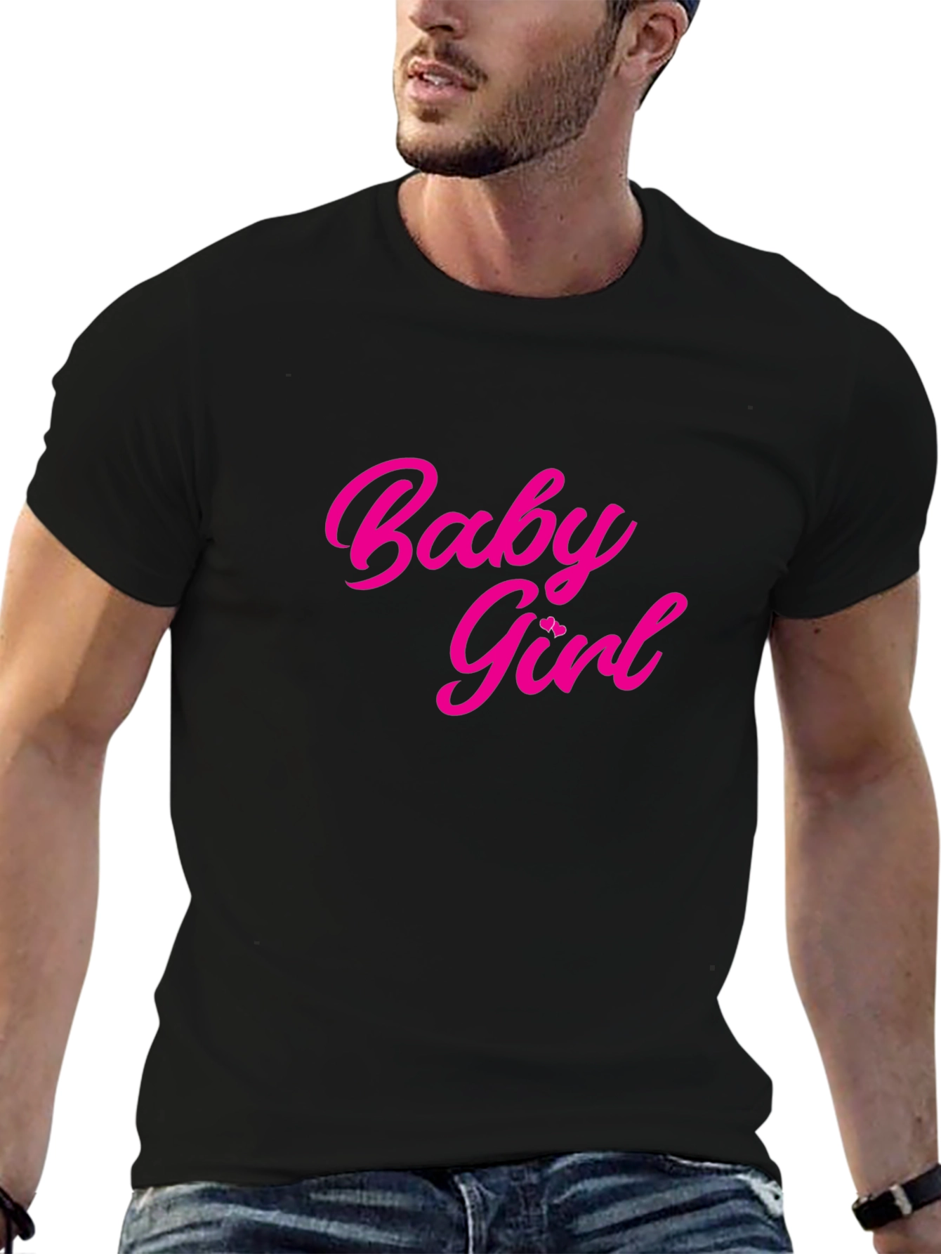 Black Baby Girl Pink Graphic Black T-Shirt view 6
