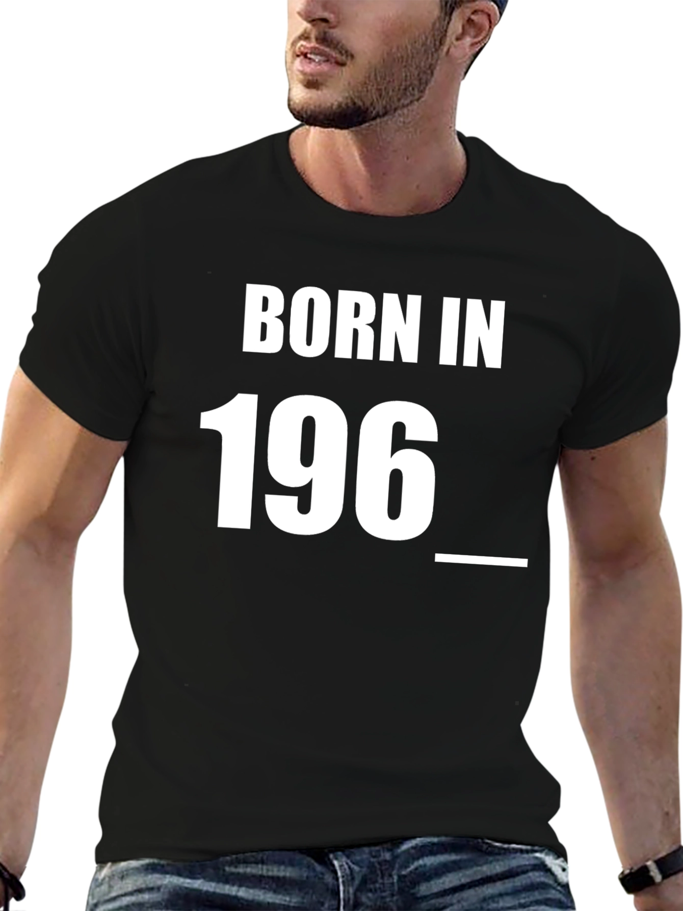 Black Born In 196_ Graphic Tee - Classic Birthday Shirt view 6