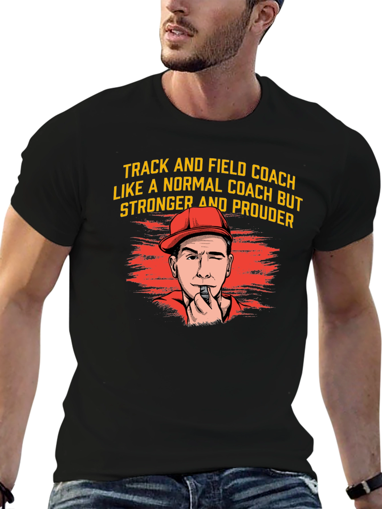 Black Track and Field Coach Graphic T-Shirt view 6