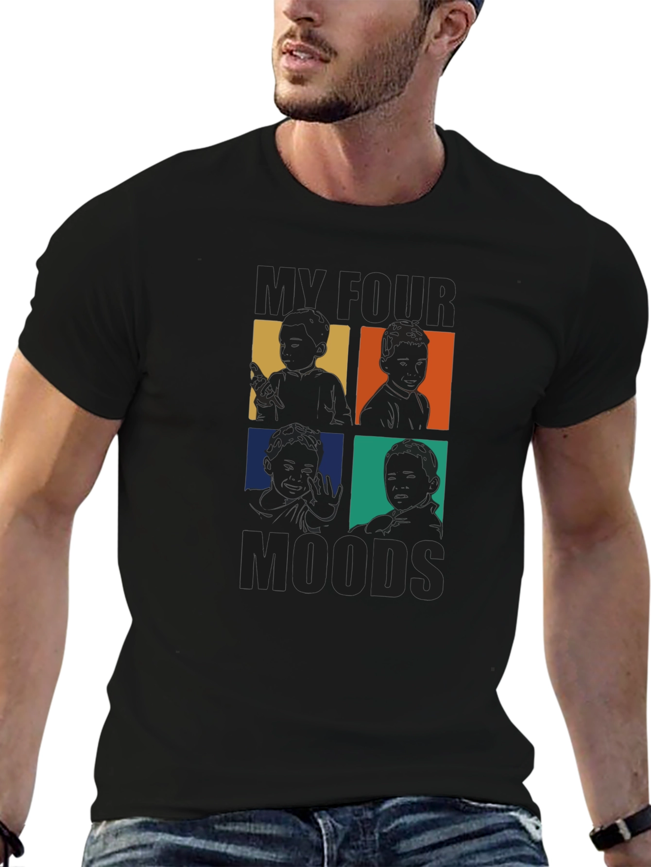 Black My Four Moods Graphic T-Shirt view 6