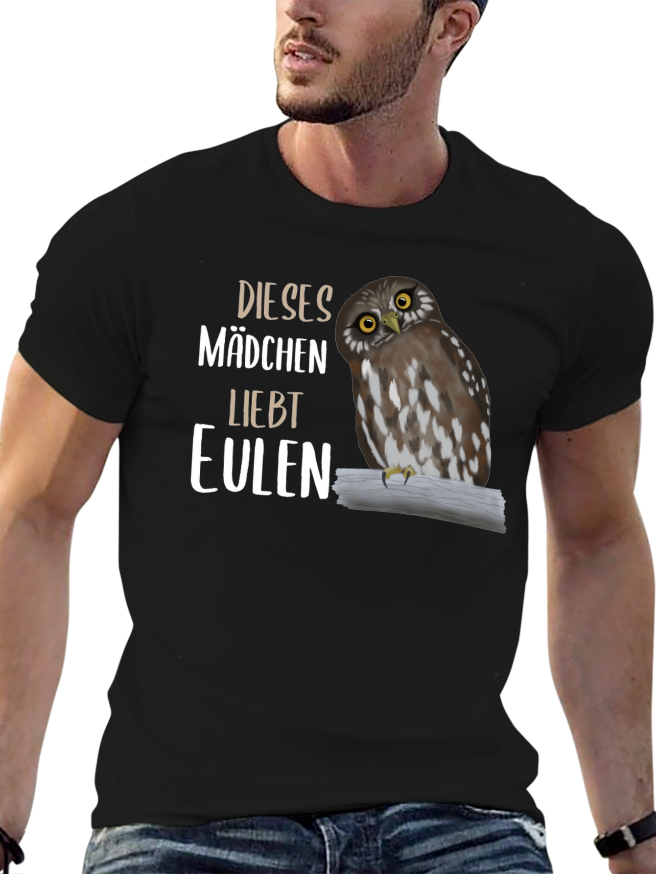 Black Owl Lover T-Shirt - Dieses Madchen Liebt Eulen view 6