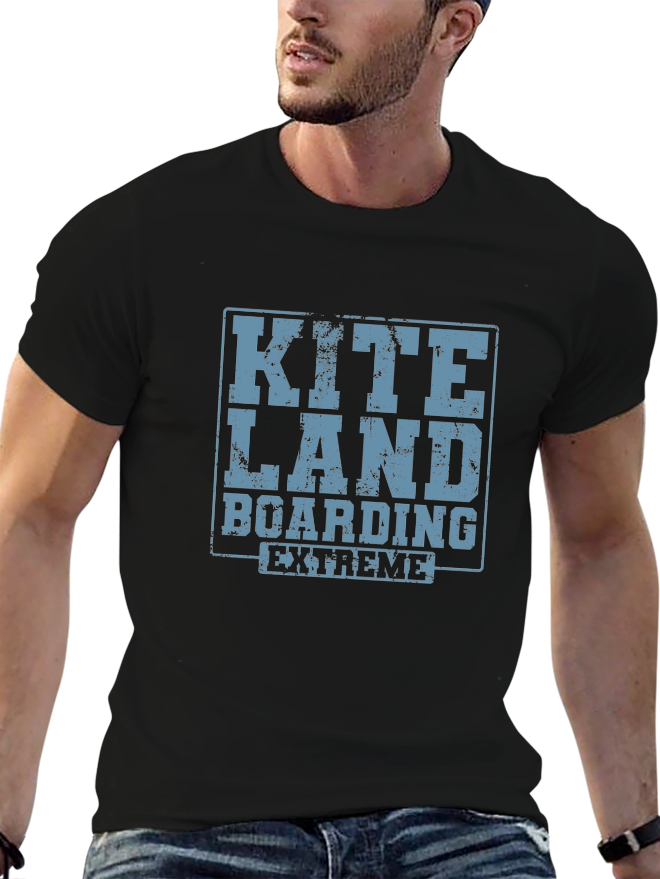 Black Kite Land Boarding Extreme Black T-Shirt view 6