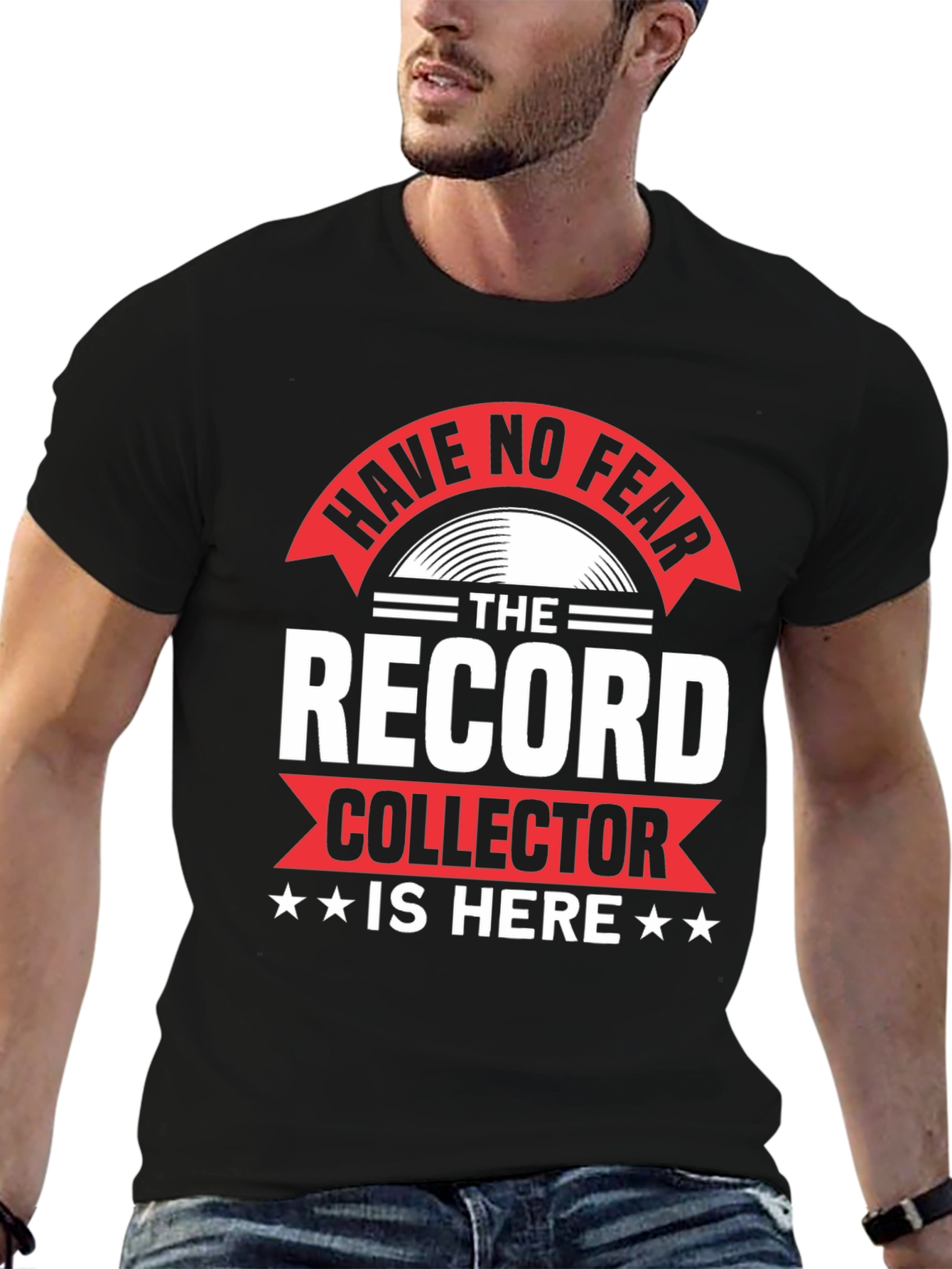 Black Have No Fear Record Collector Graphic T-Shirt view 6