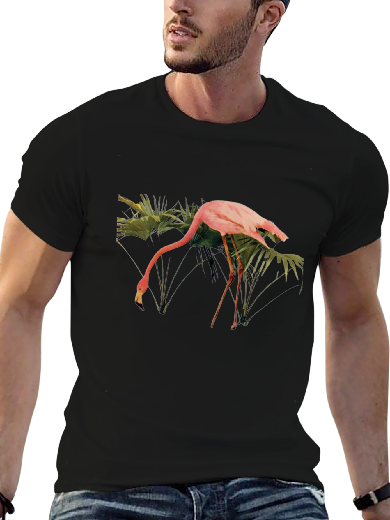 Black Flamingo Graphic T-Shirt - Tropical Bird Tee view 6