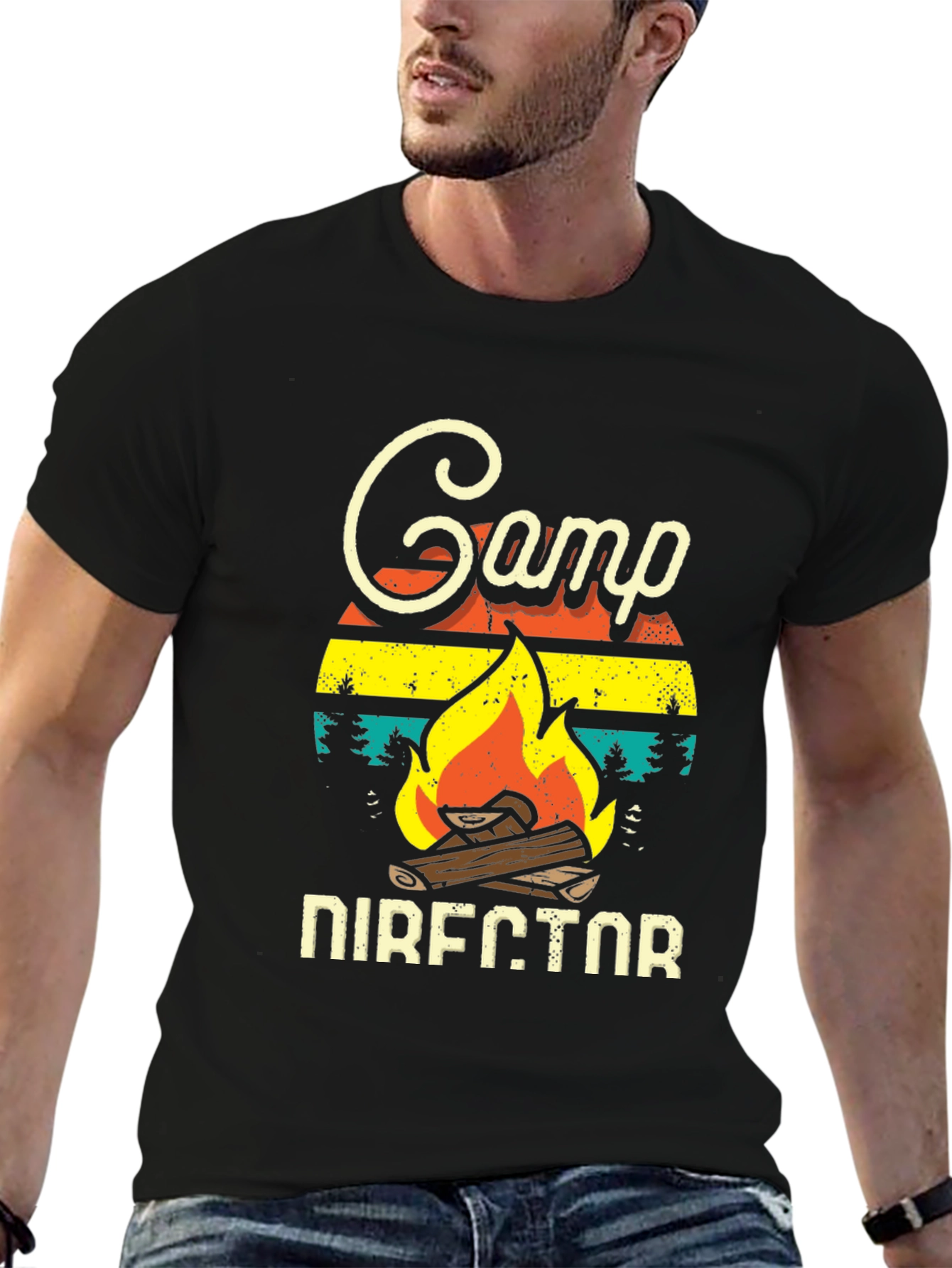Black Camp Director T-Shirt - Camping Lover Tee view 6