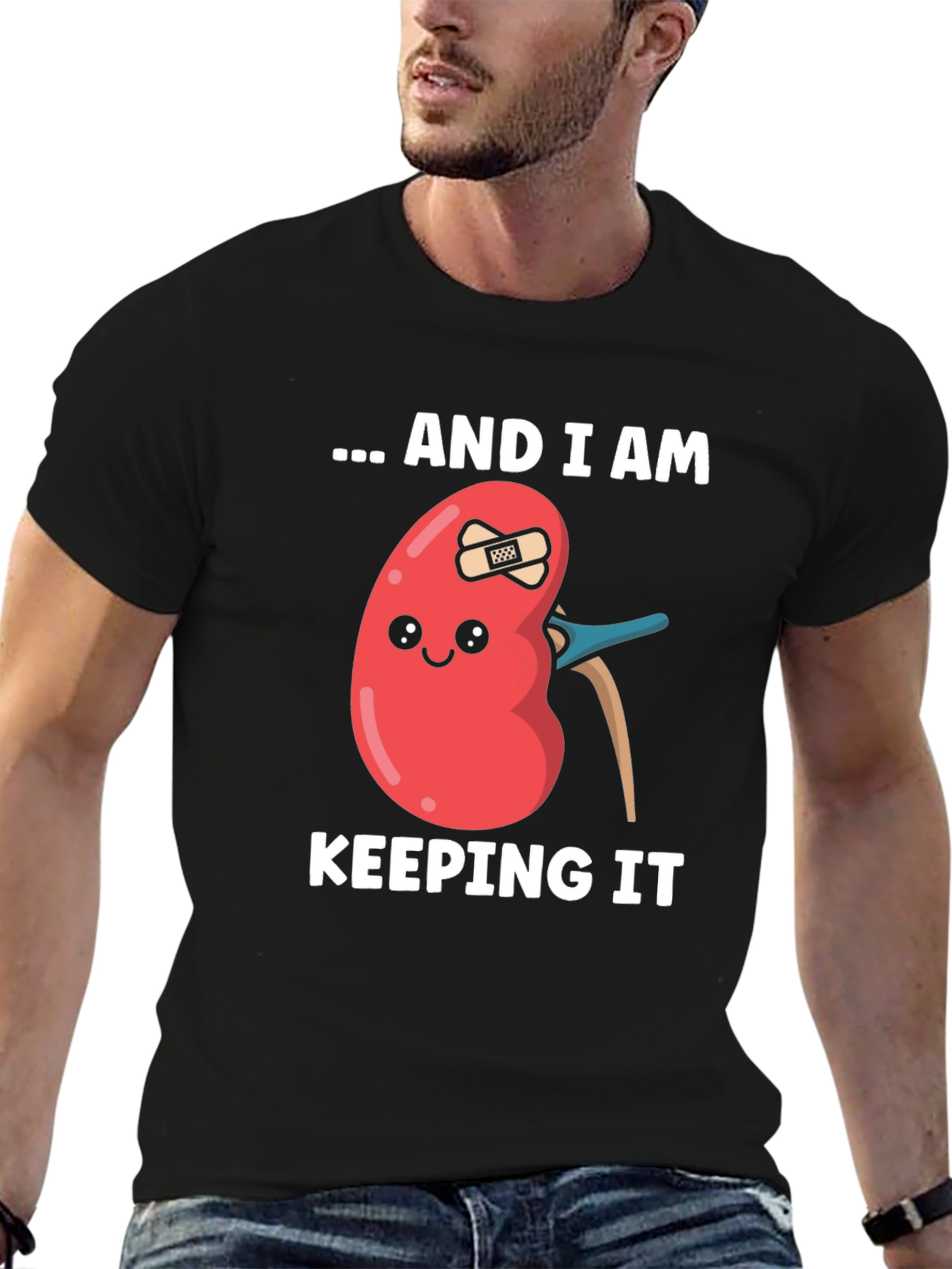 Black Funny Kidney Tee - Keeping It T-Shirt view 6