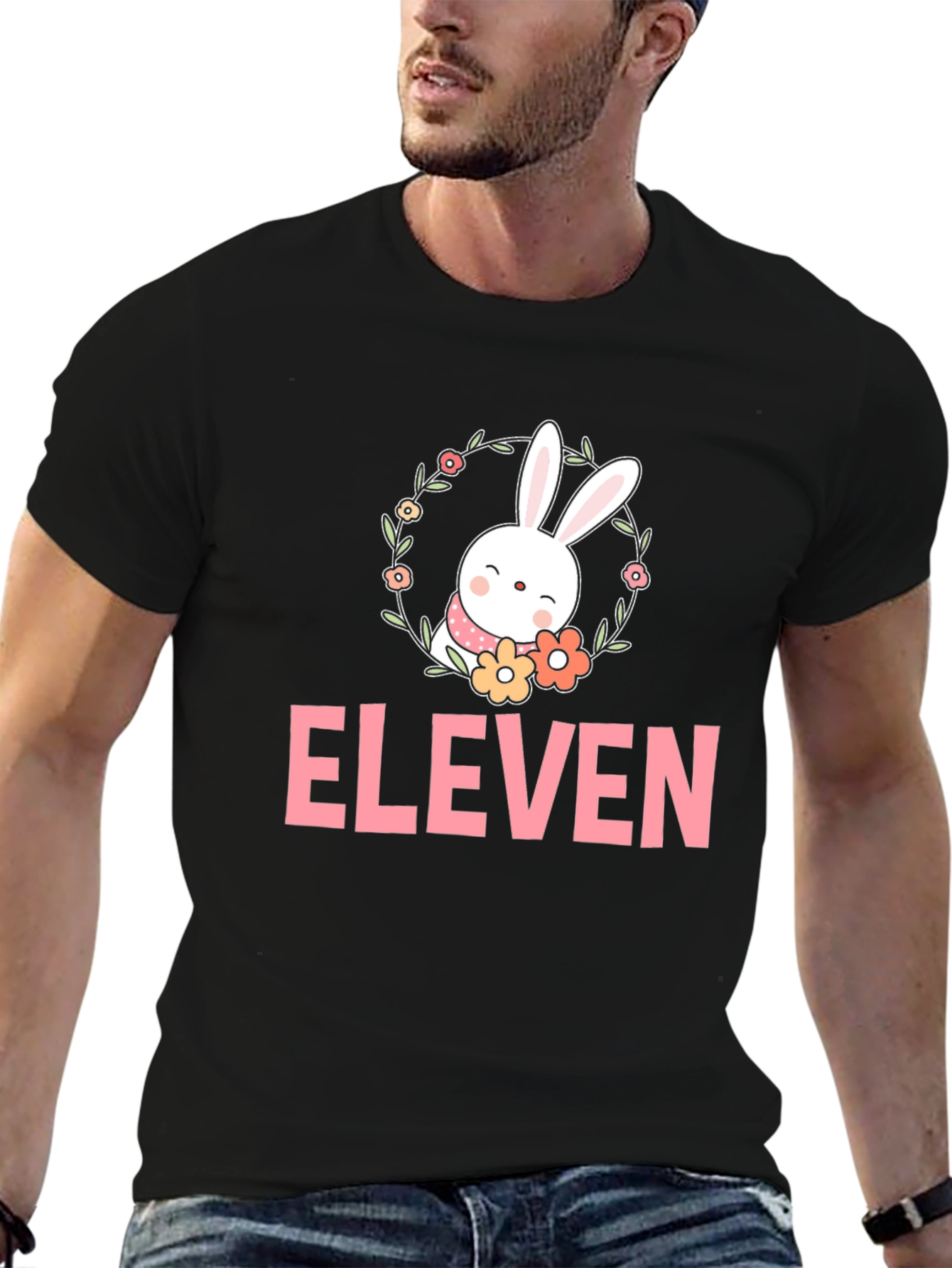 Black Eleven Bunny Flower T-Shirt view 6
