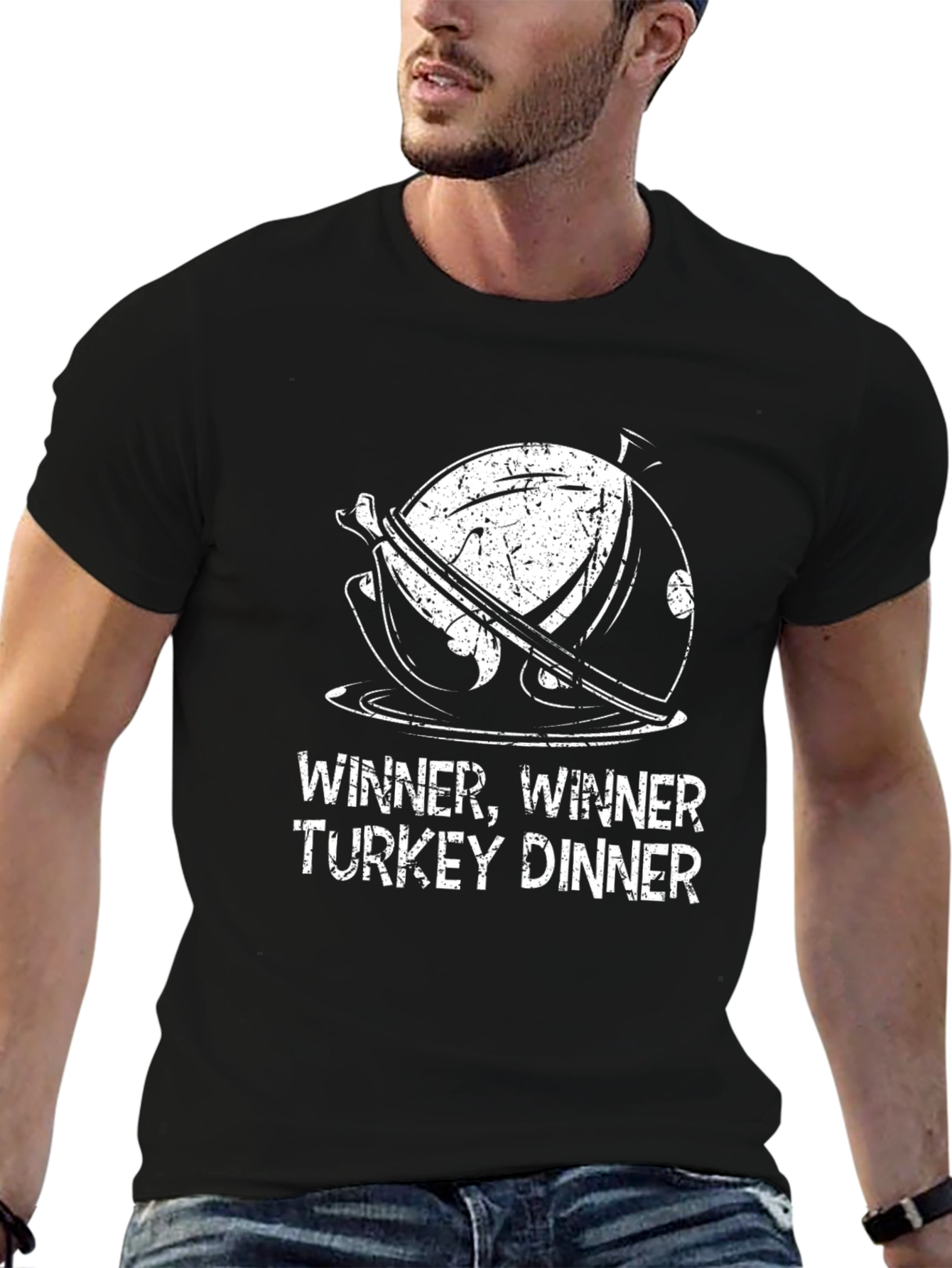 Black Winner Winner Turkey Dinner Black T-Shirt view 6
