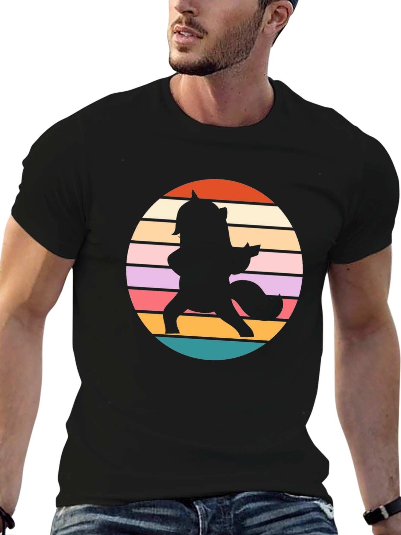 Black Retro Unicorn T-Shirt - Magical Silhouette Tee view 6