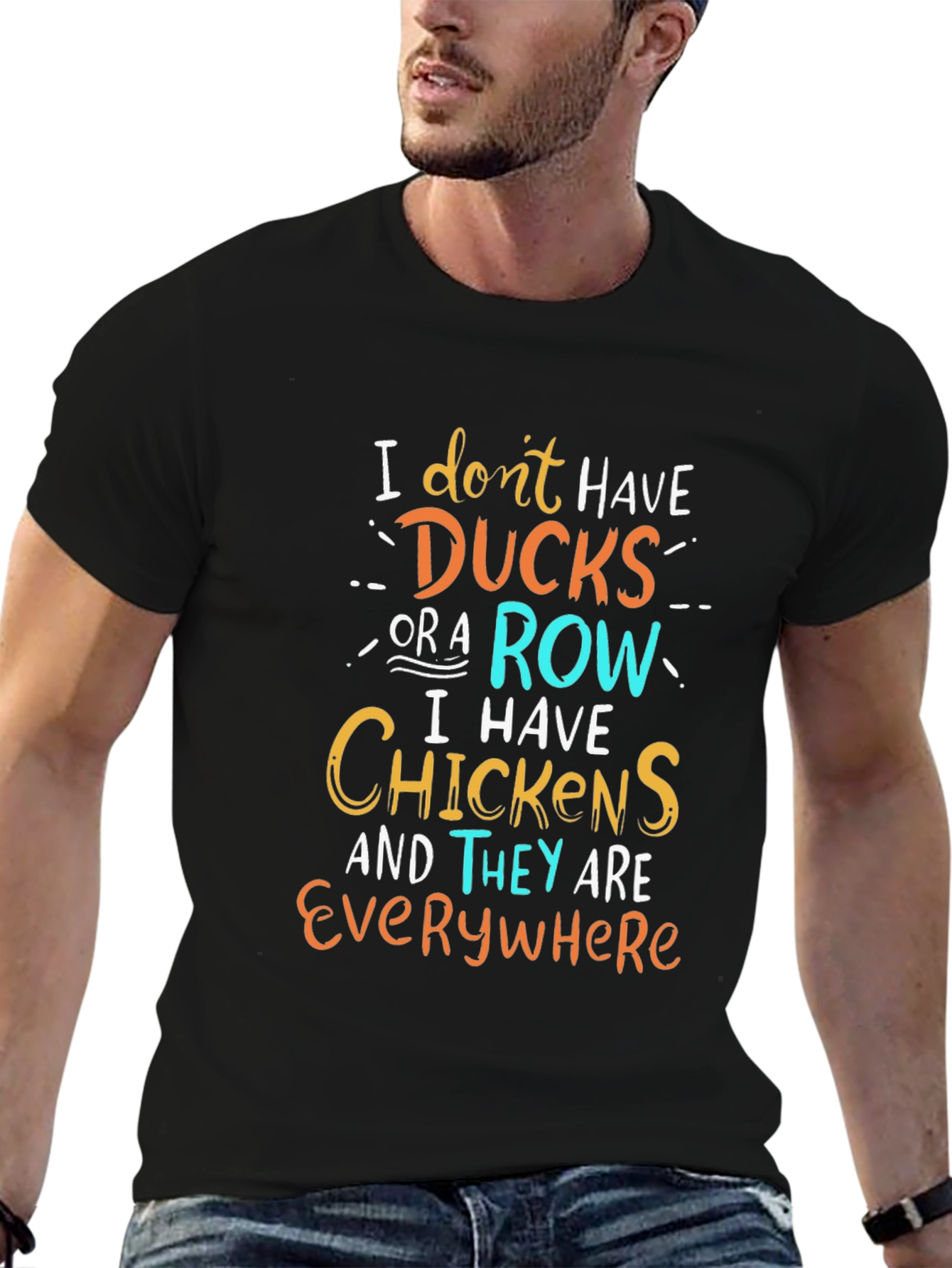 Black Funny Chicken Lover T-Shirt view 6