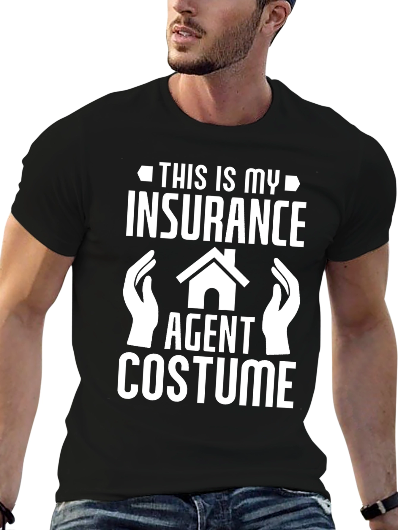 Black Insurance Agent Costume T-Shirt view 6