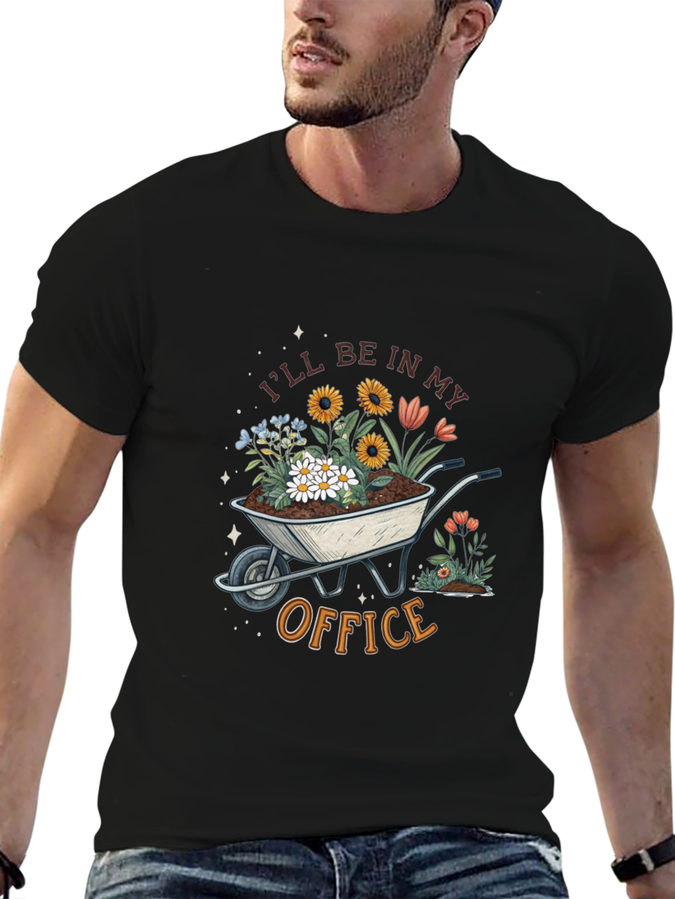 Black Gardening T-Shirt - I'll Be In My Office view 6