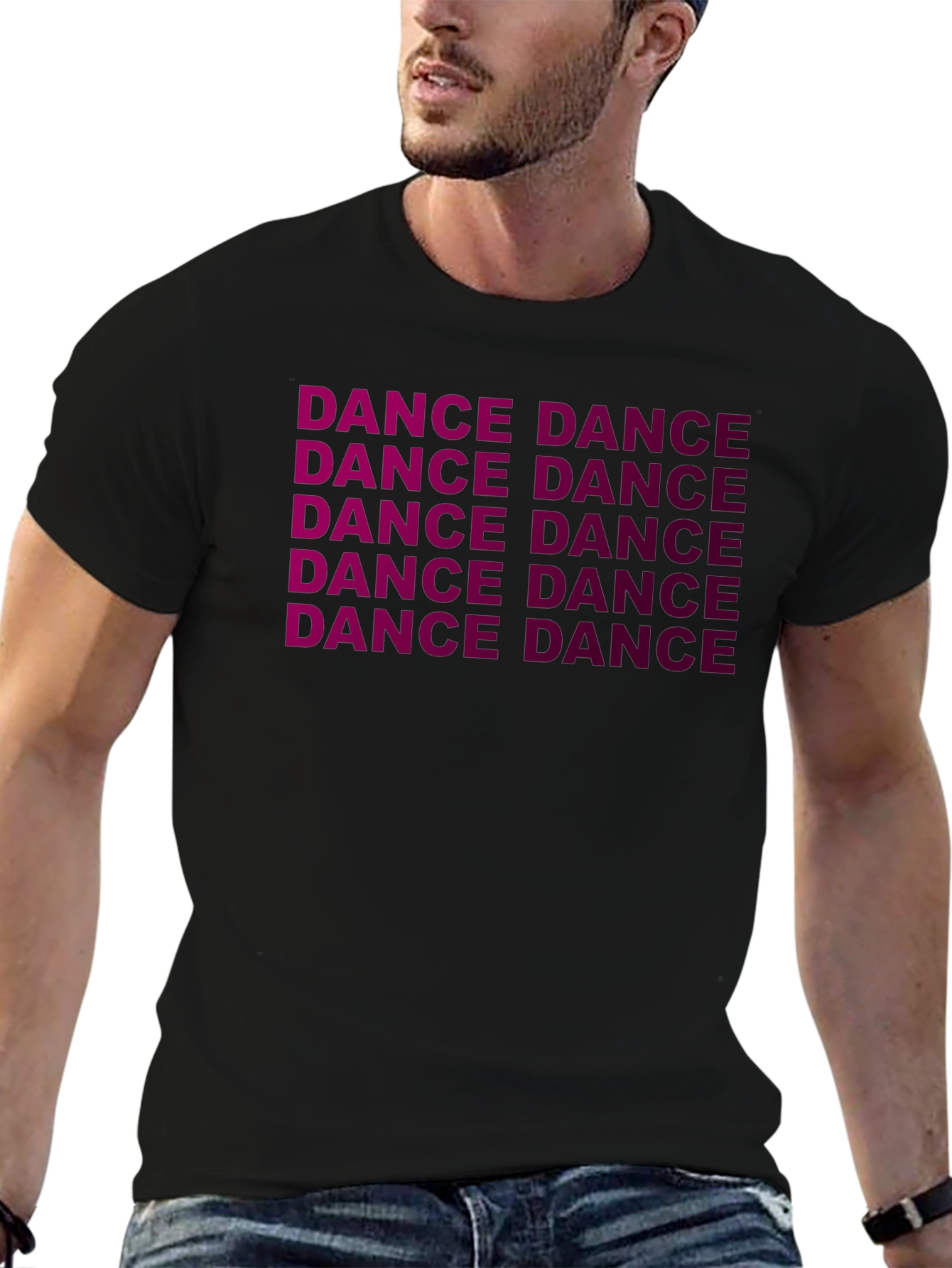 Black Dance Repeat Graphic Tee - Stylish Unisex T-Shirt view 6