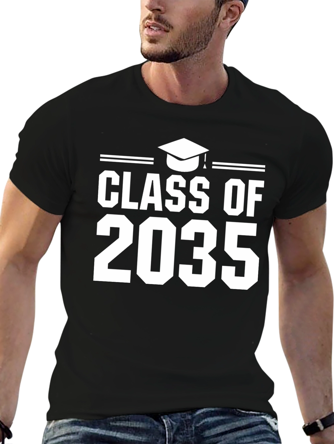 Black Class of 2035 Graduation T-Shirt view 6