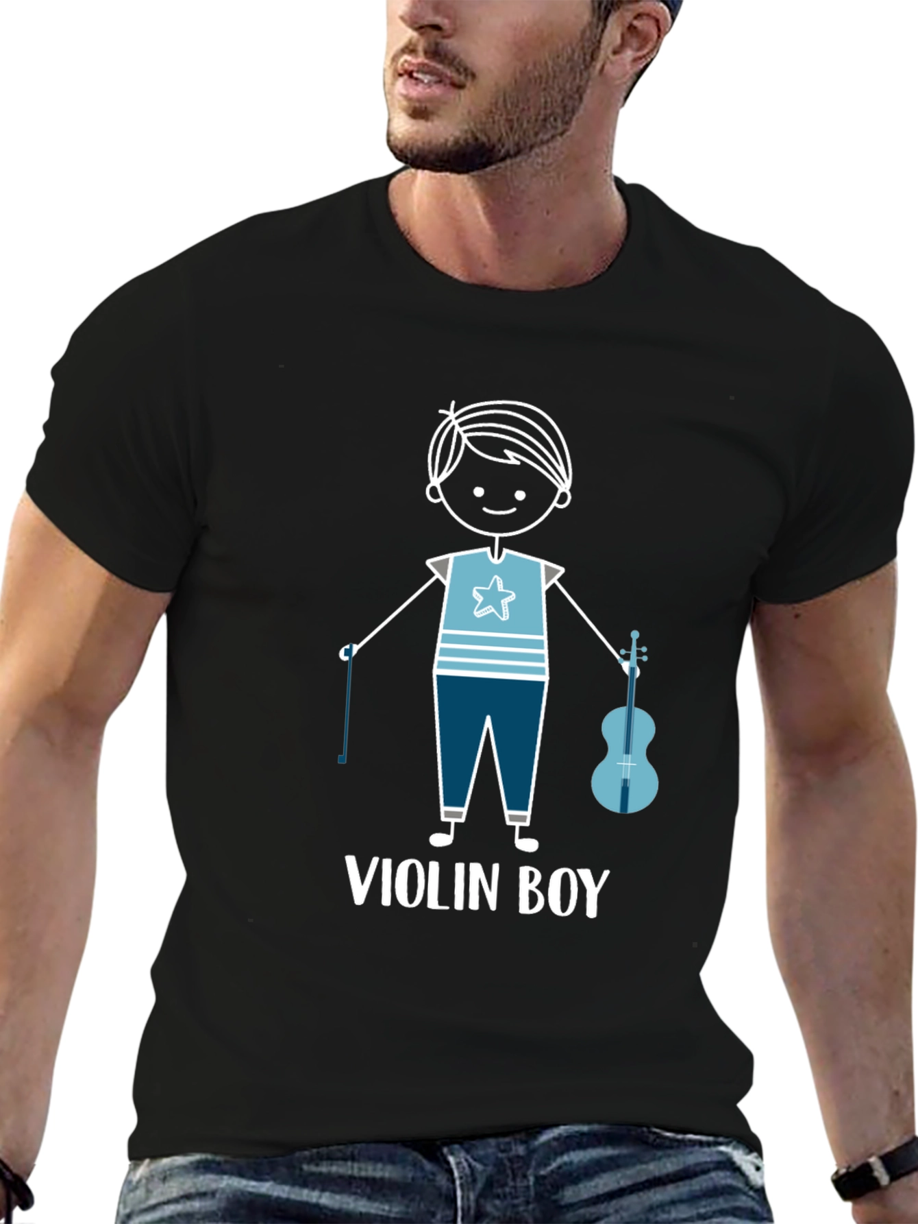 Black Violin Boy Graphic T-Shirt - Musician Tee view 6