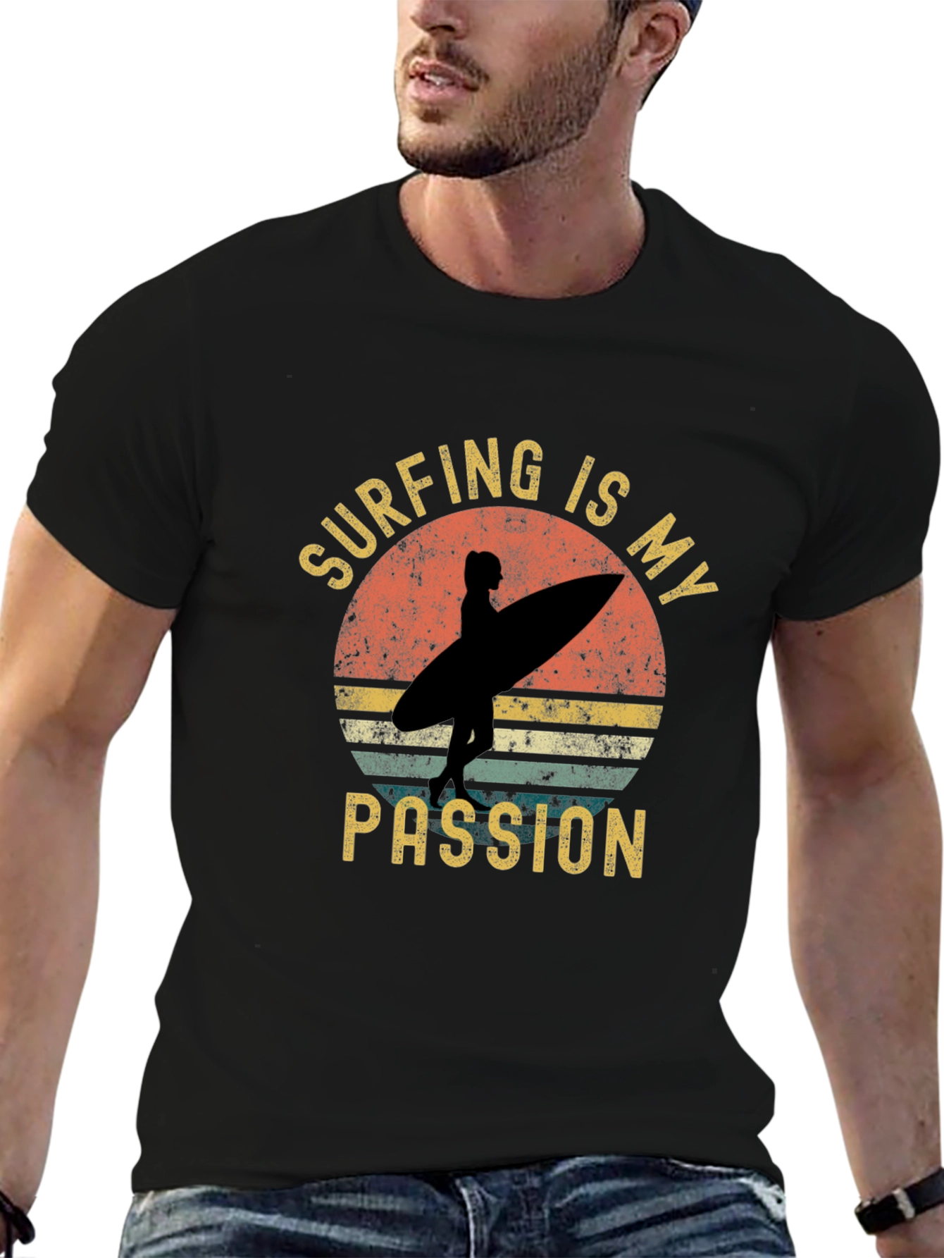 Black Surfing is My Passion Graphic Tee view 6