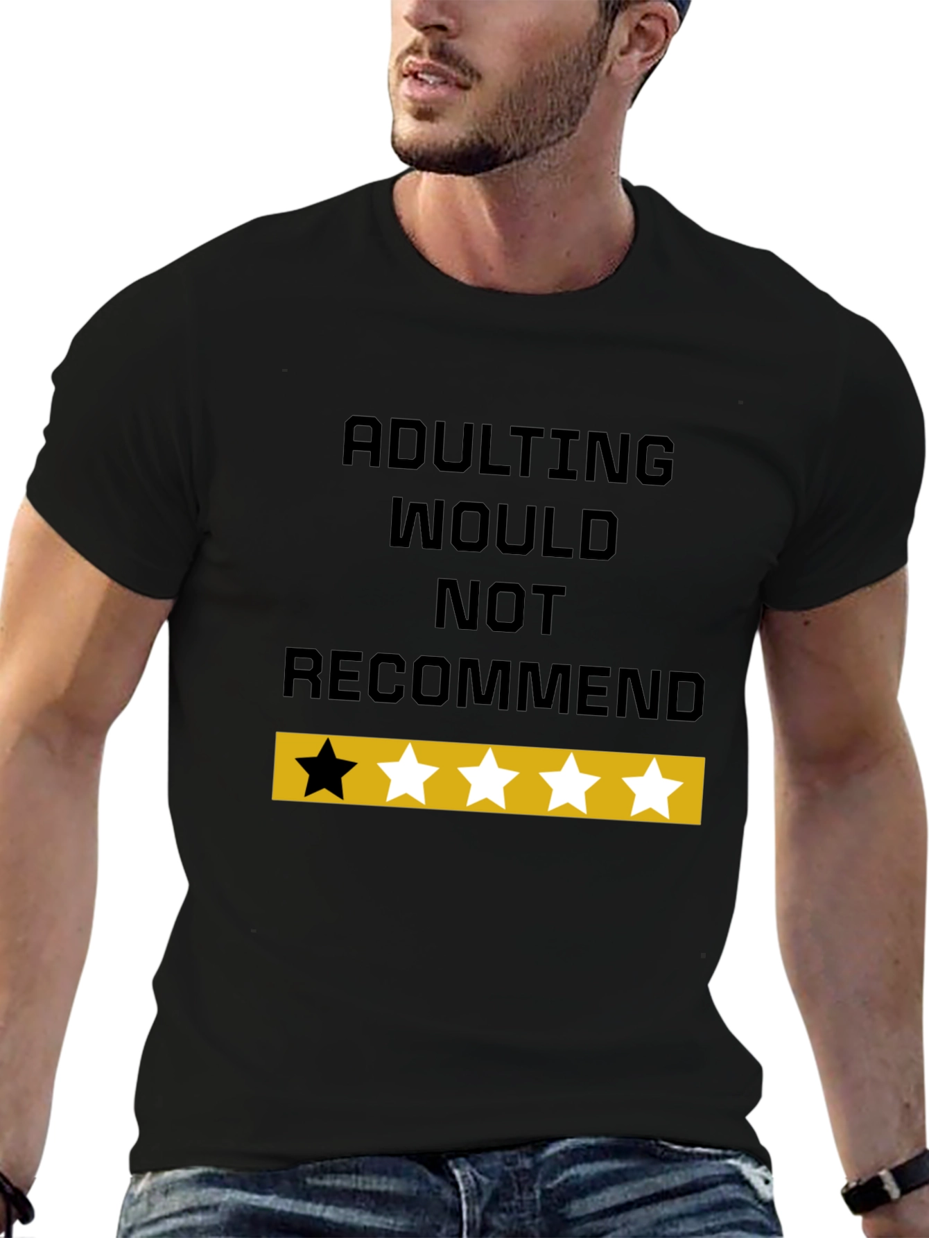 Black Adulting Would Not Recommend Funny Graphic T-Shirt view 6