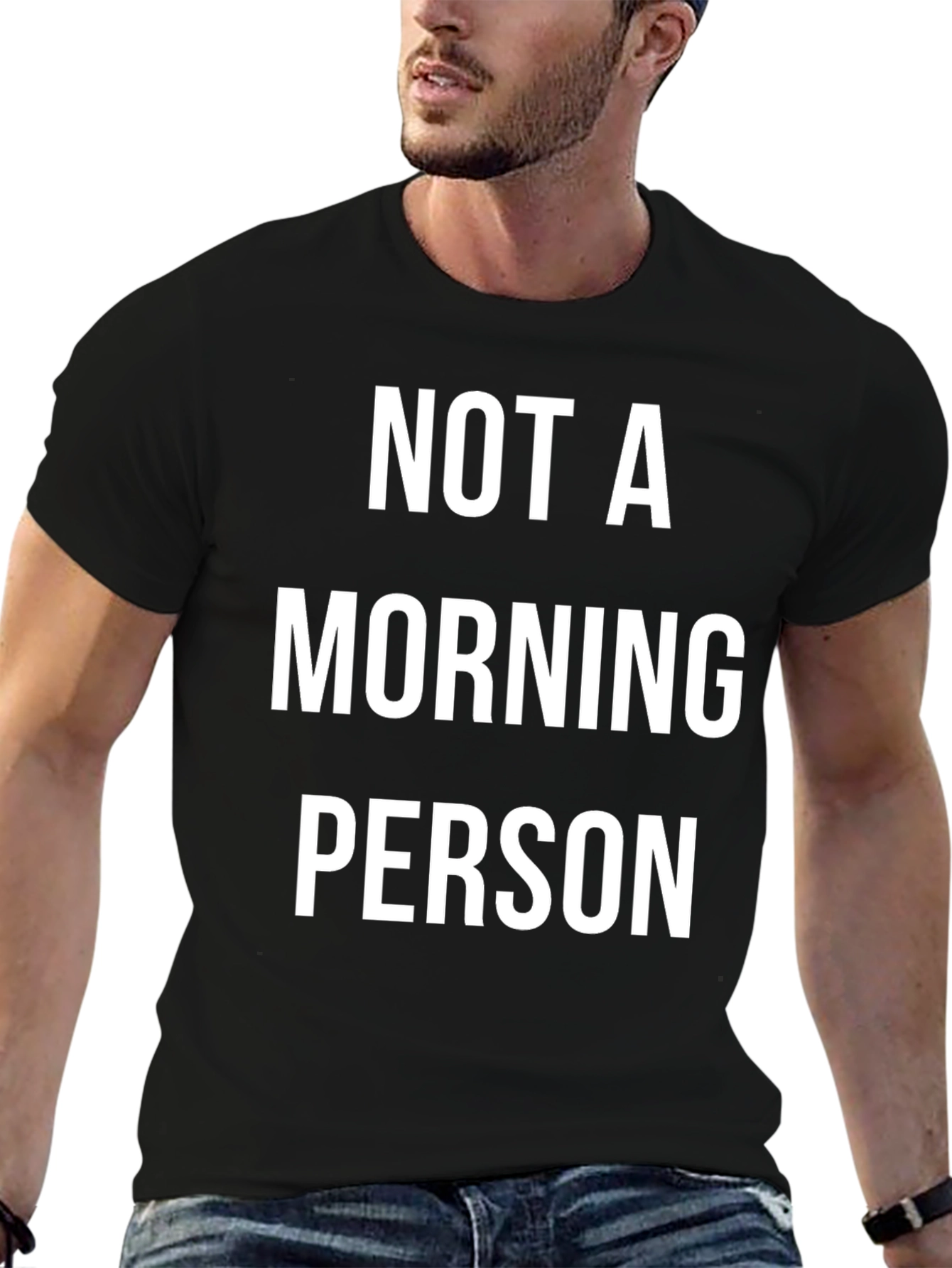 Black Not A Morning Person Graphic Tee view 6