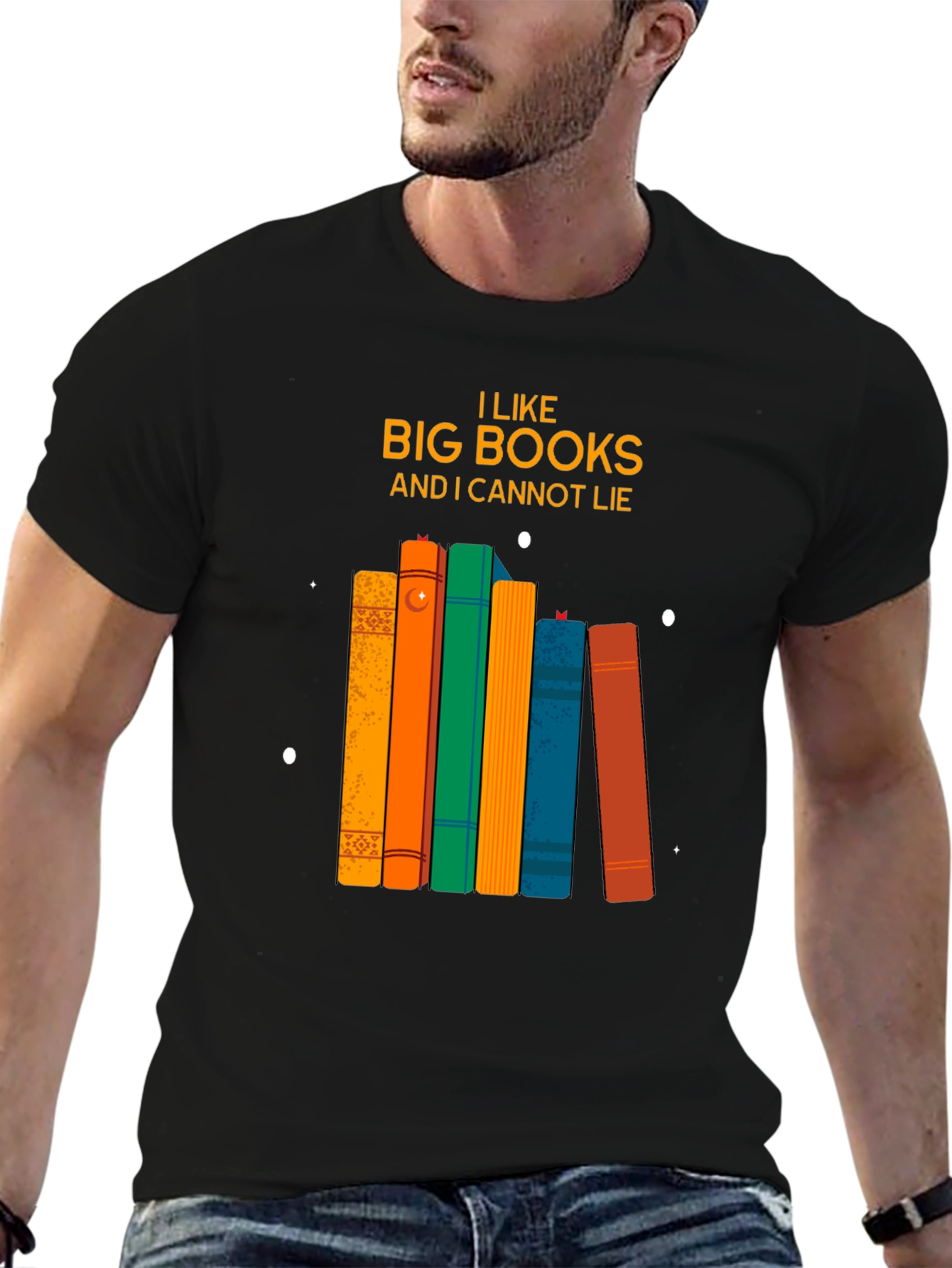 Black Big Books Graphic Tee - Funny Book Lover Shirt view 6