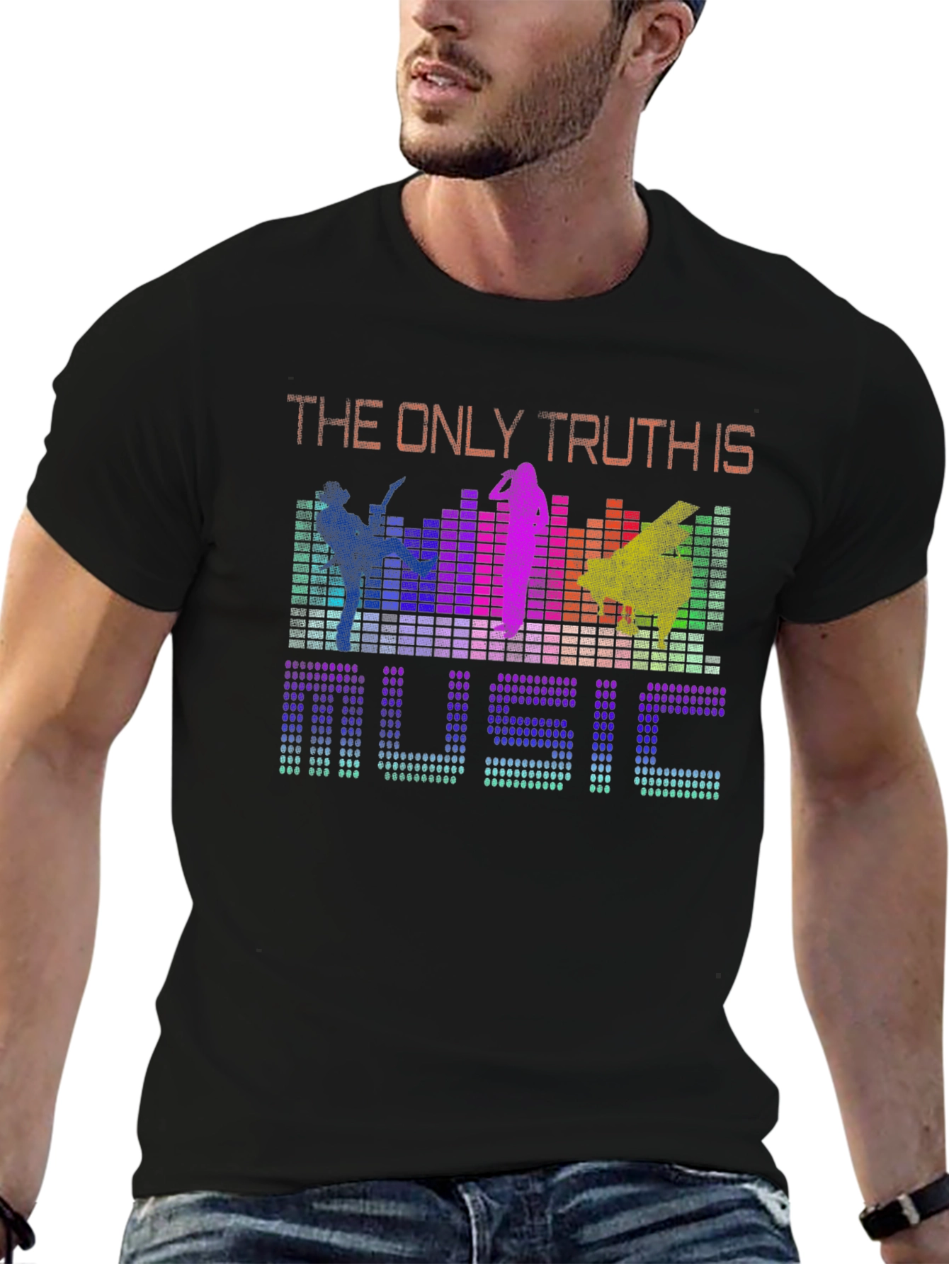 Black Music is the Only Truth Graphic Tee - Colorful view 6