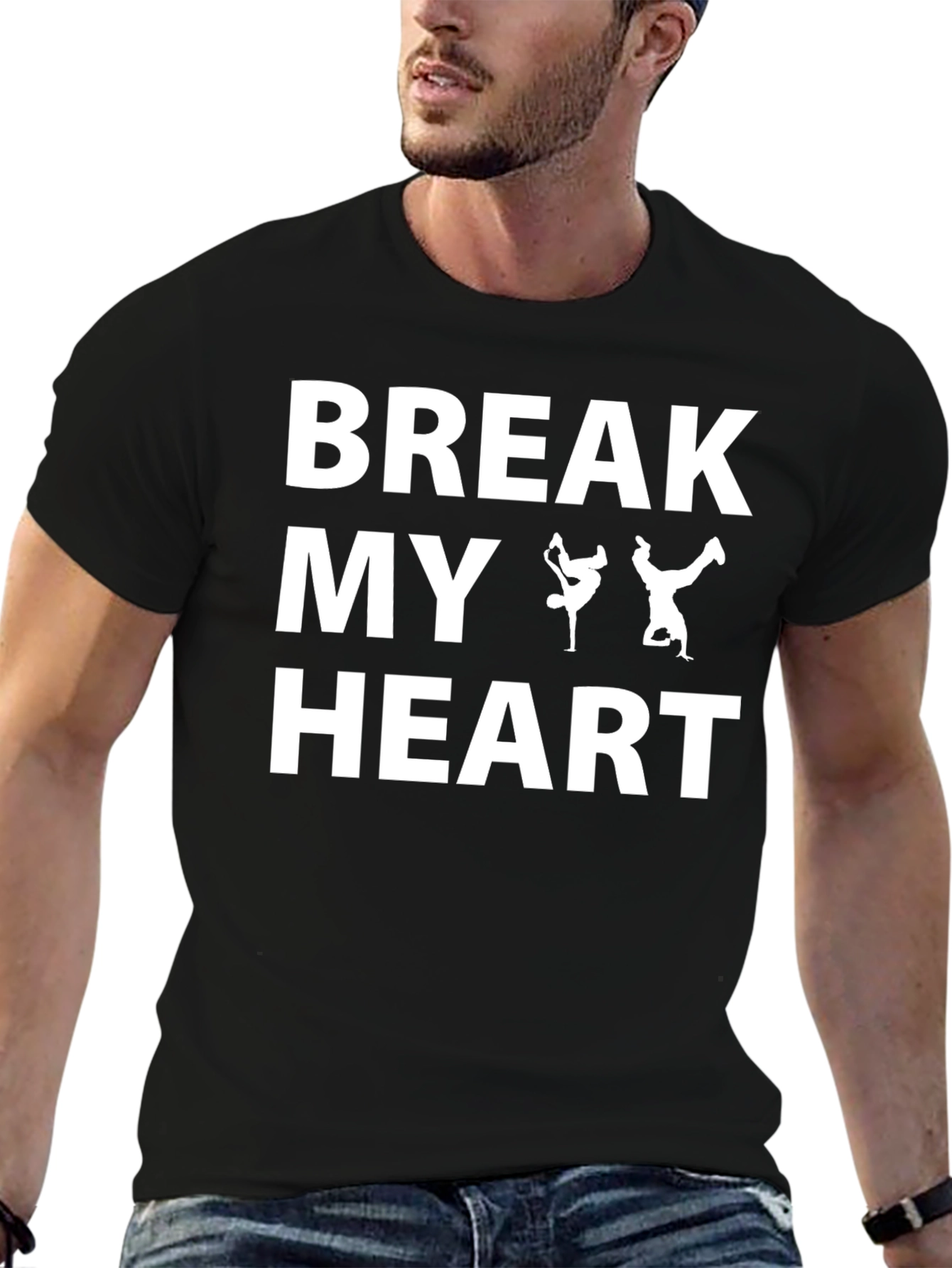 Black Break My Heart T-Shirt - B-Boy Dance Design view 6