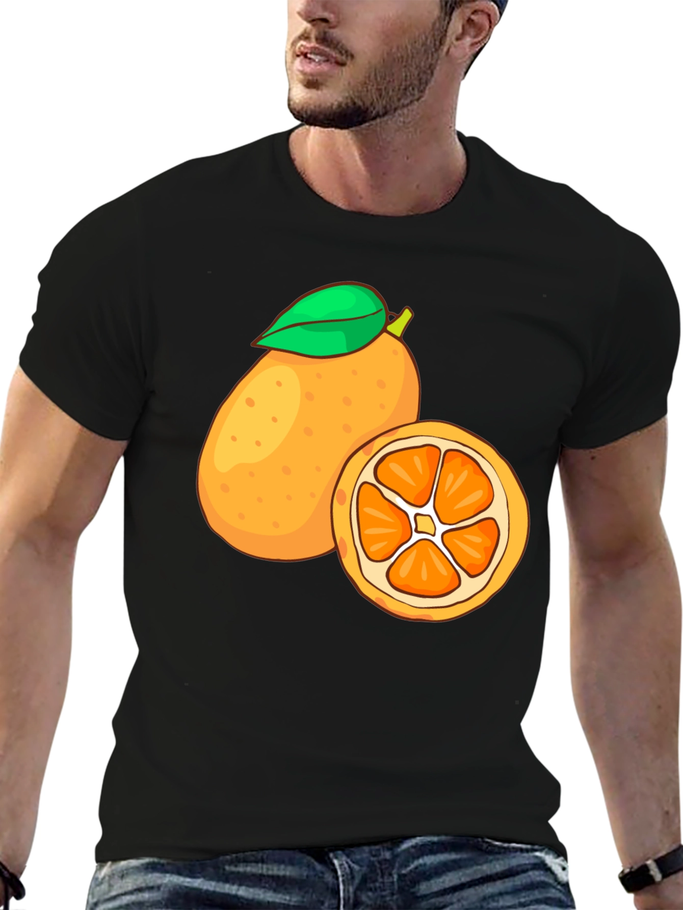 Black Orange Graphic T-Shirt - Fresh & Fun! view 6