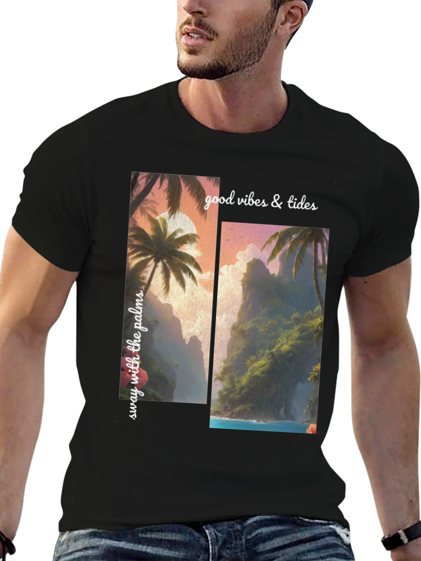 Tropical Vibes Graphic Tee - Sway with the Palms - 6