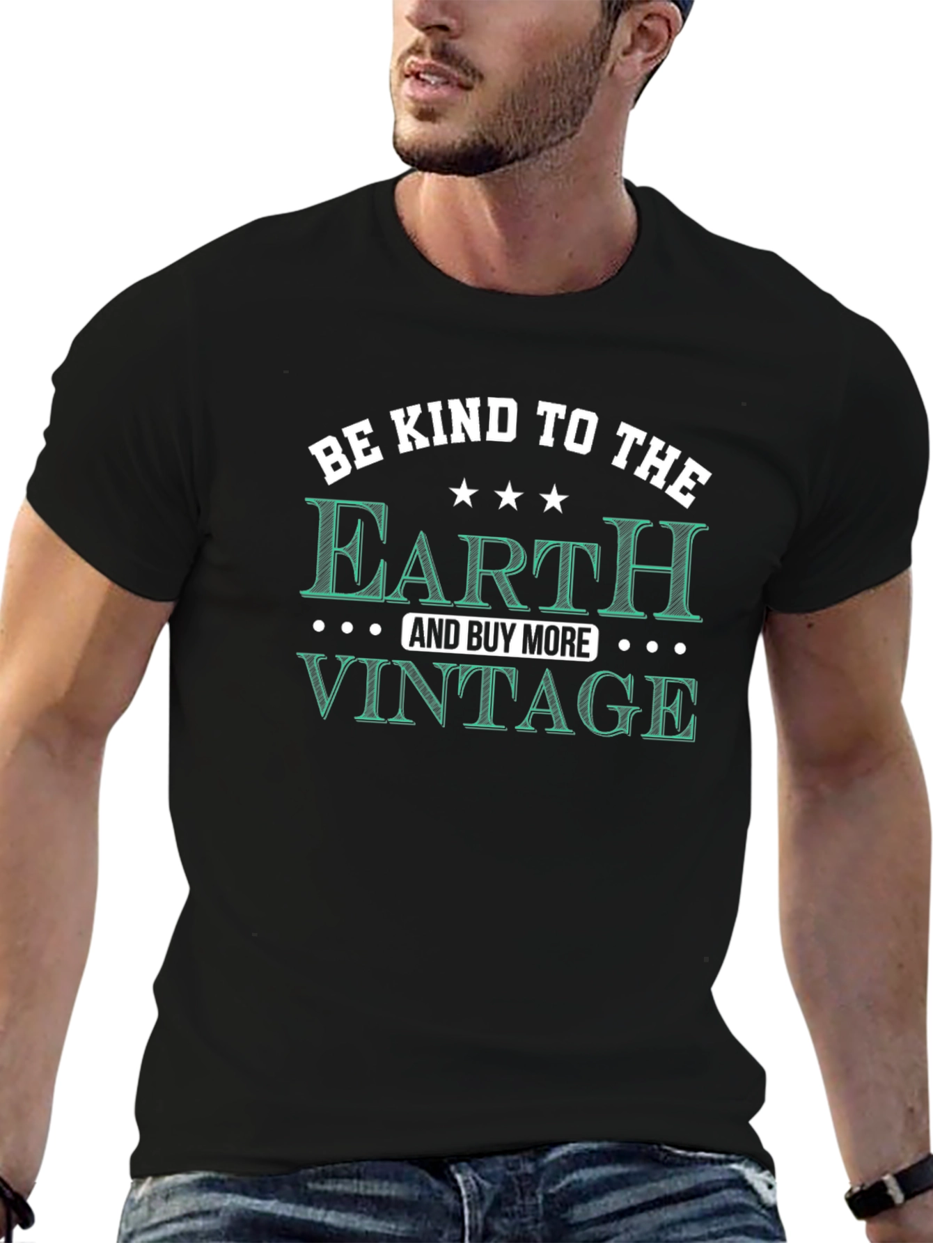 Black Be Kind to the Earth Vintage Graphic Tee view 6