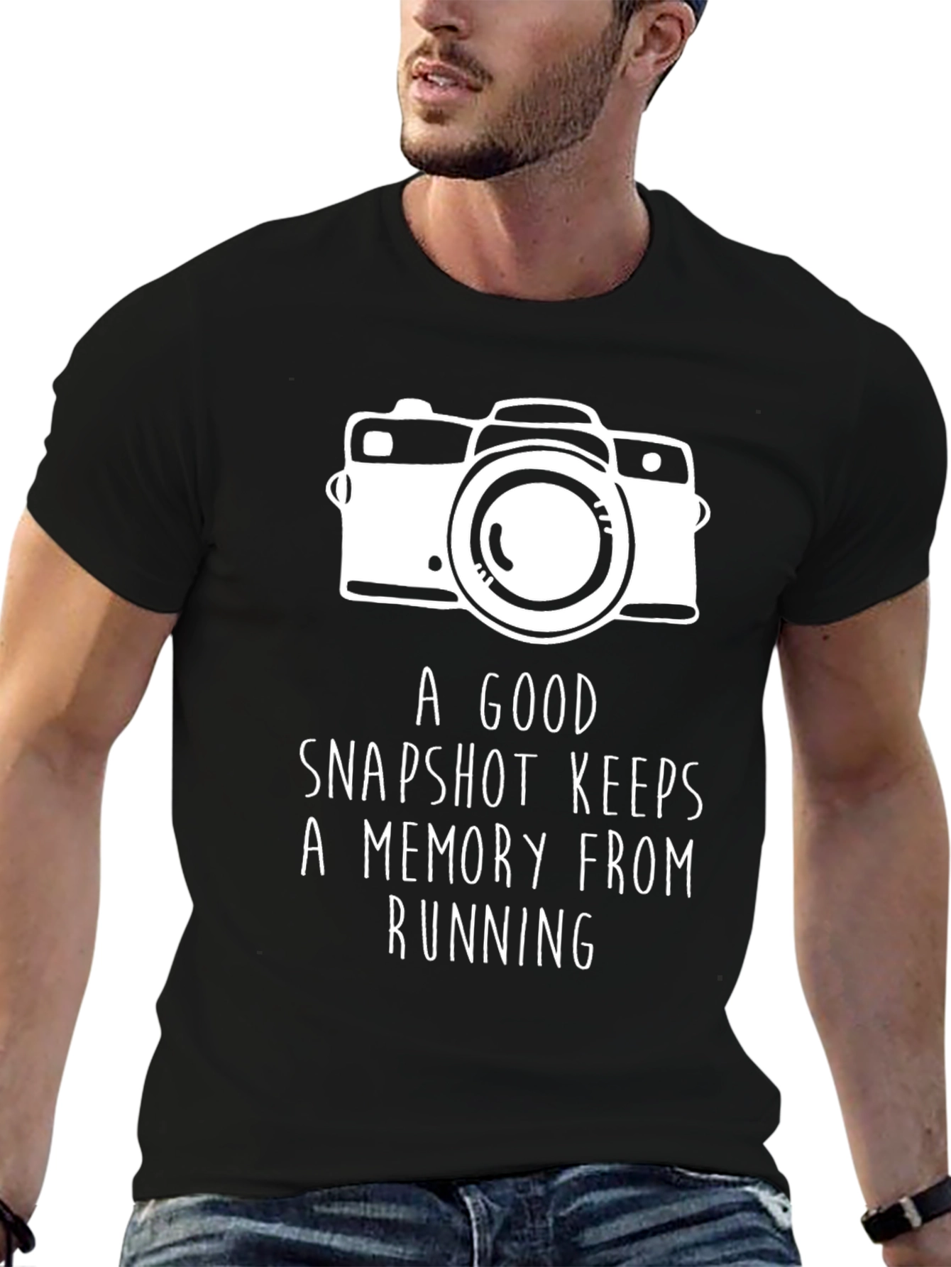 Black Camera Snapshot Memory T-Shirt view 6