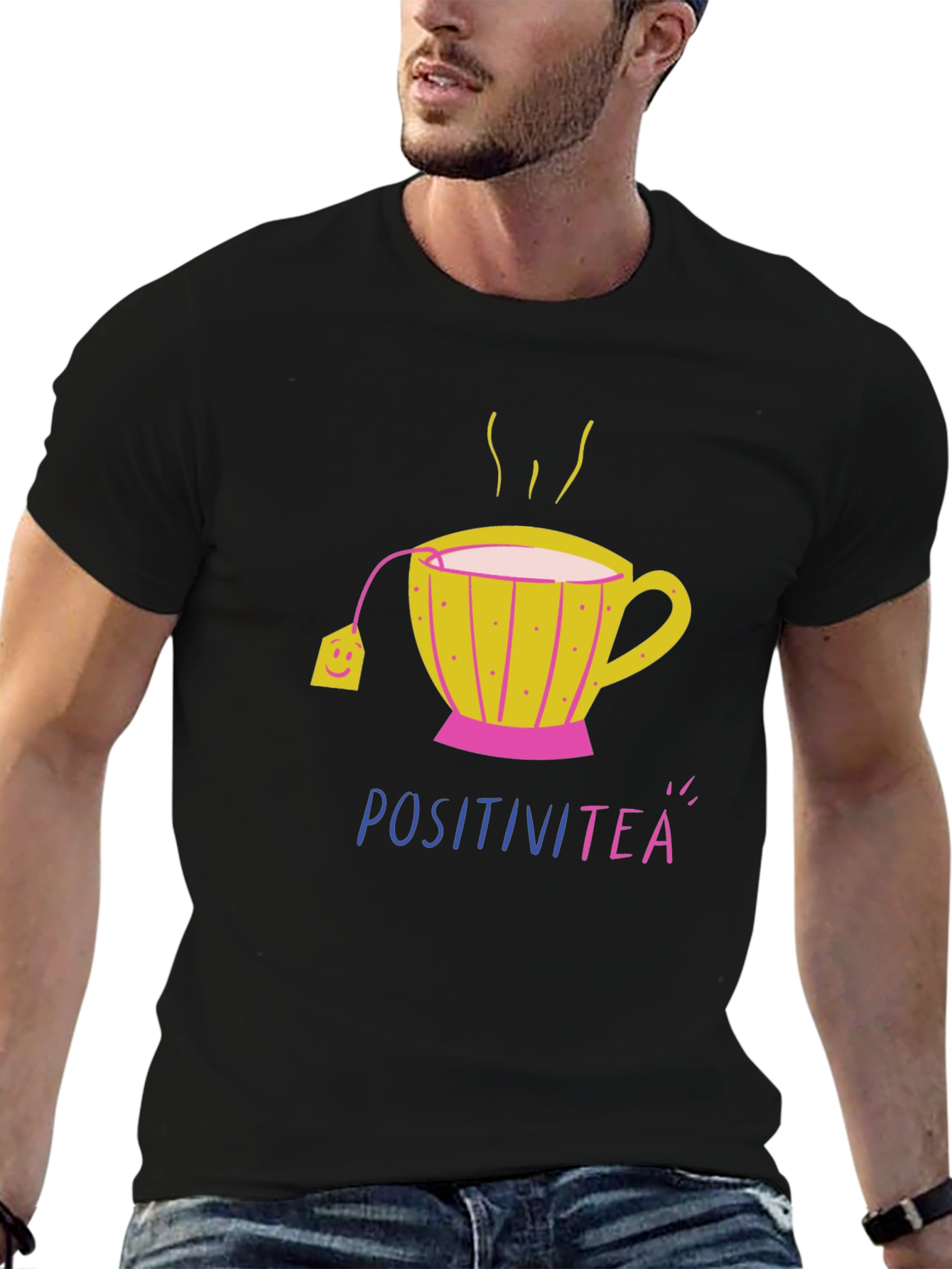Black PositiviTEA Graphic T-Shirt - Black, Short Sleeve view 6