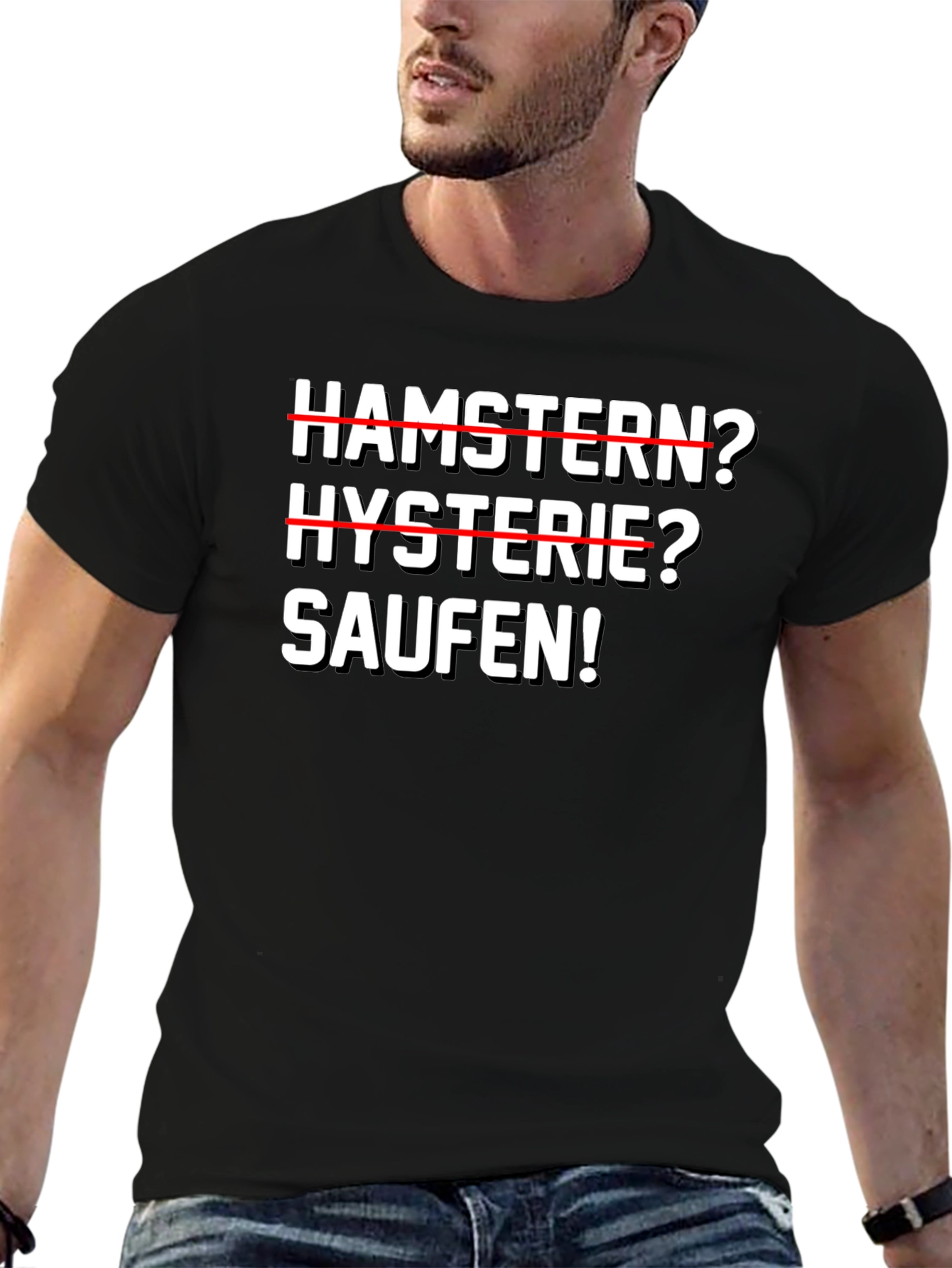 Black Hamstern? Hysterie? Saufen! Black T-Shirt view 6