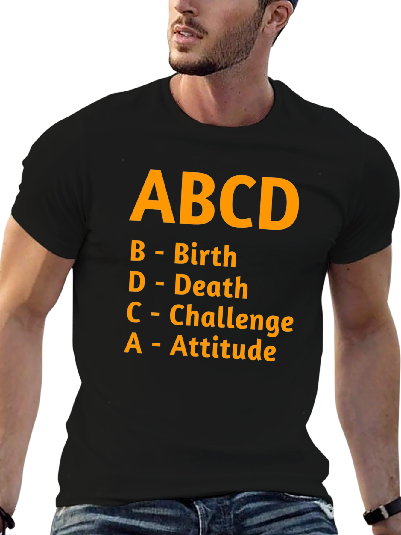 Black ABCD: Birth Death Challenge Attitude Graphic Tee view 6