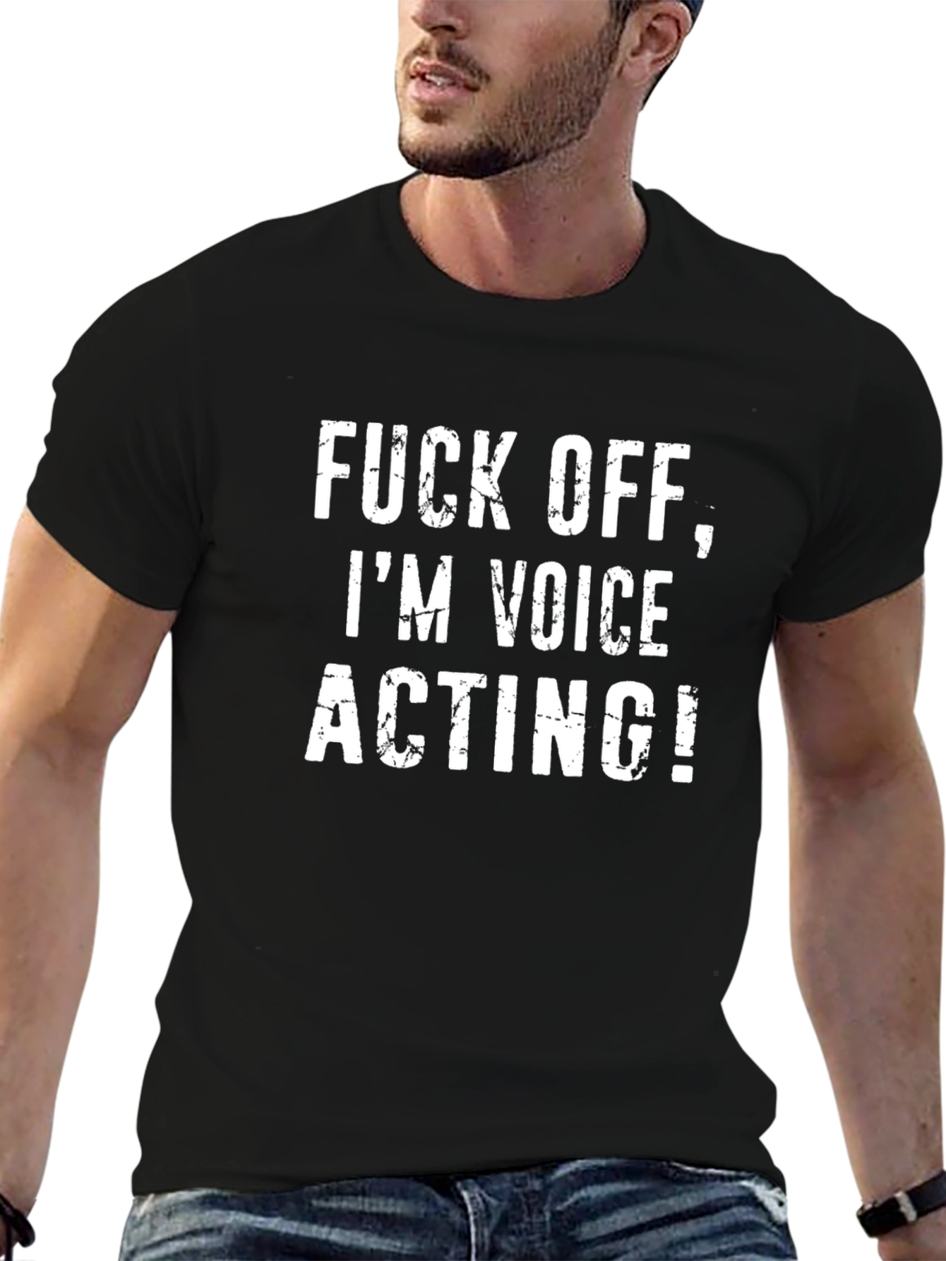 Black Funny Voice Acting T-Shirt view 6