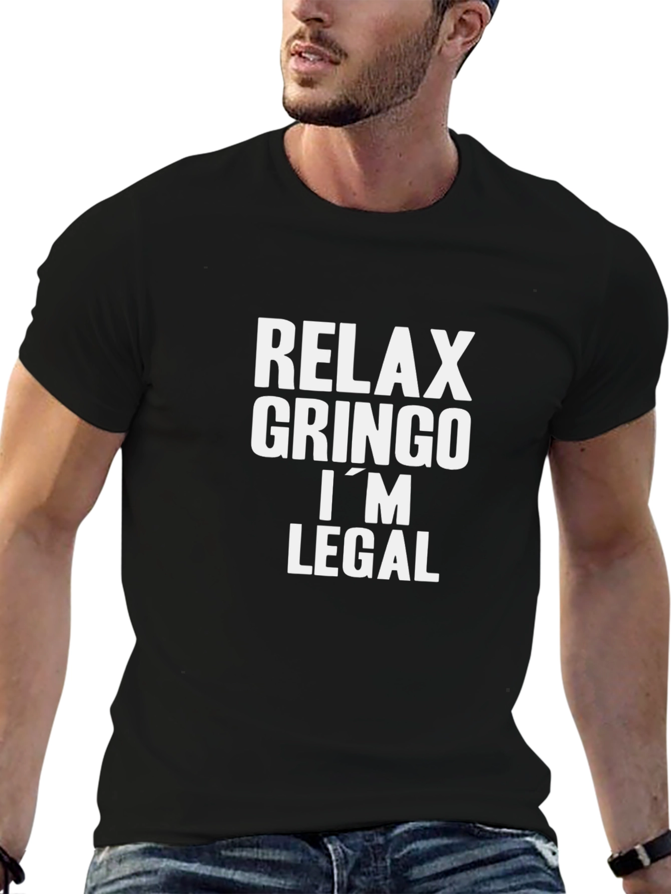 Black Relax Gringo I'm Legal T-Shirt - Black view 6