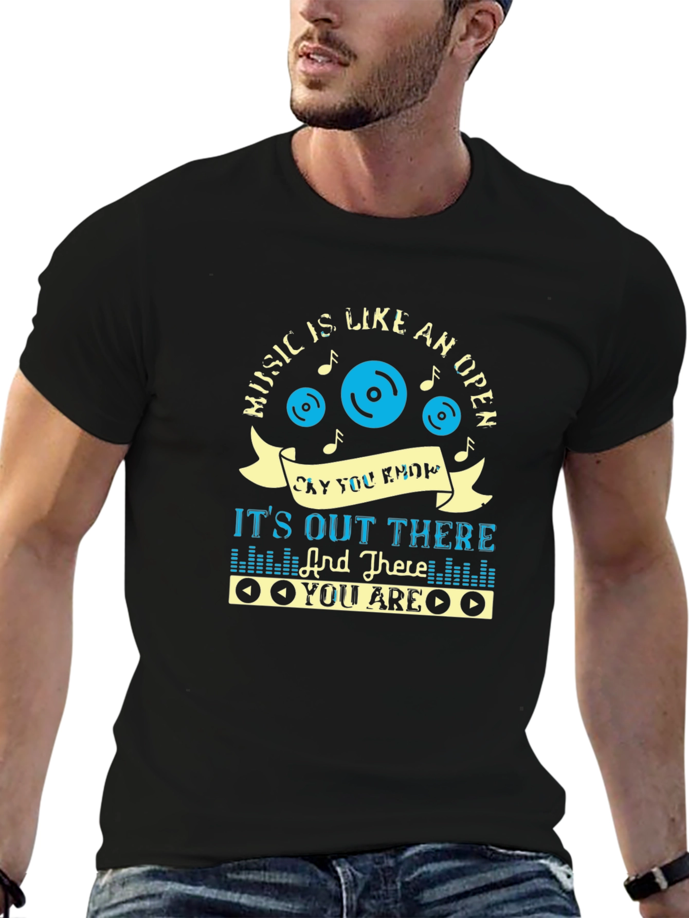 Black Music Lover Tee: It's Out There And There You Are T-Shirt view 6