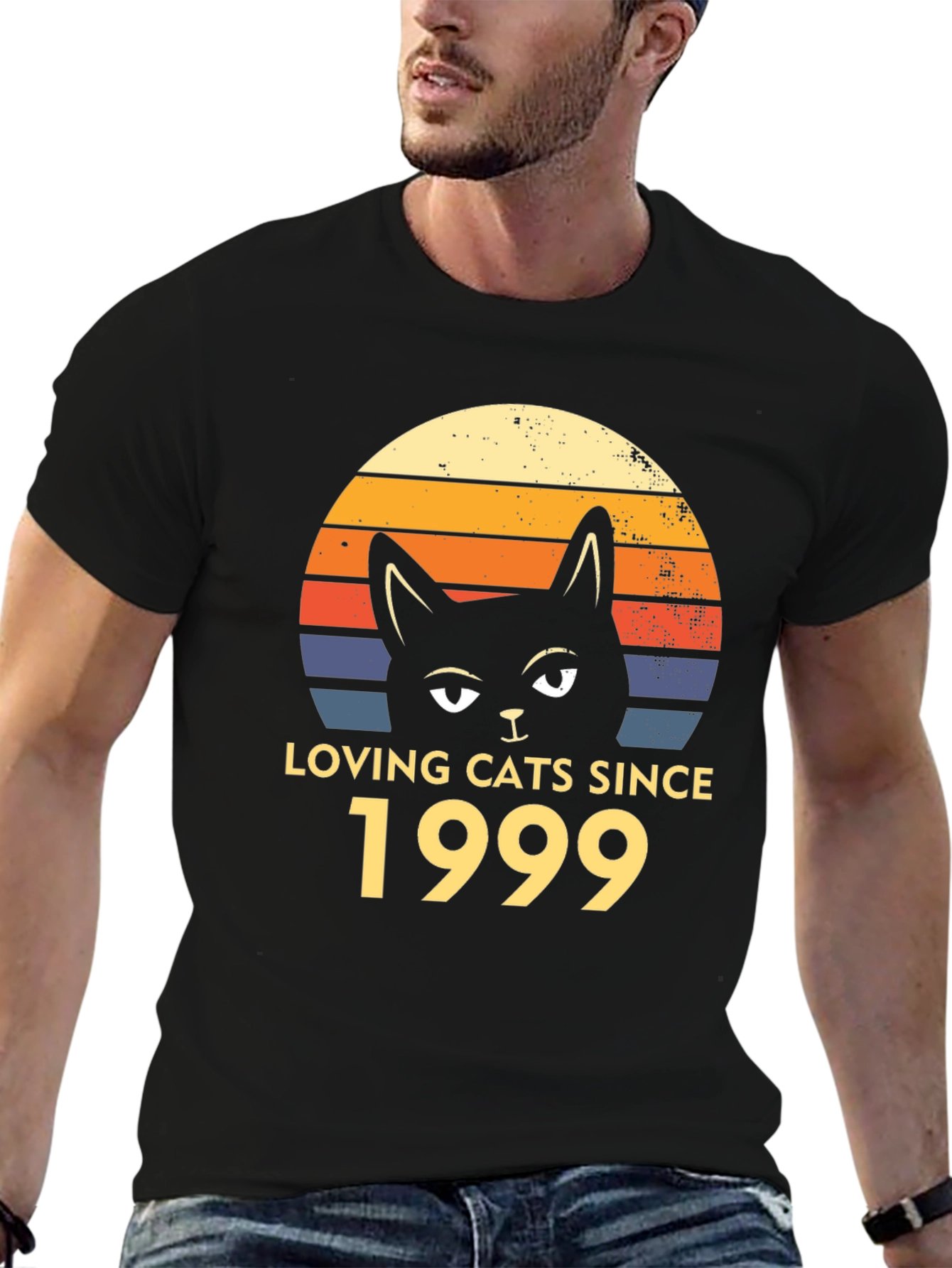 Black Loving Cats Since 1999 T-Shirt view 6