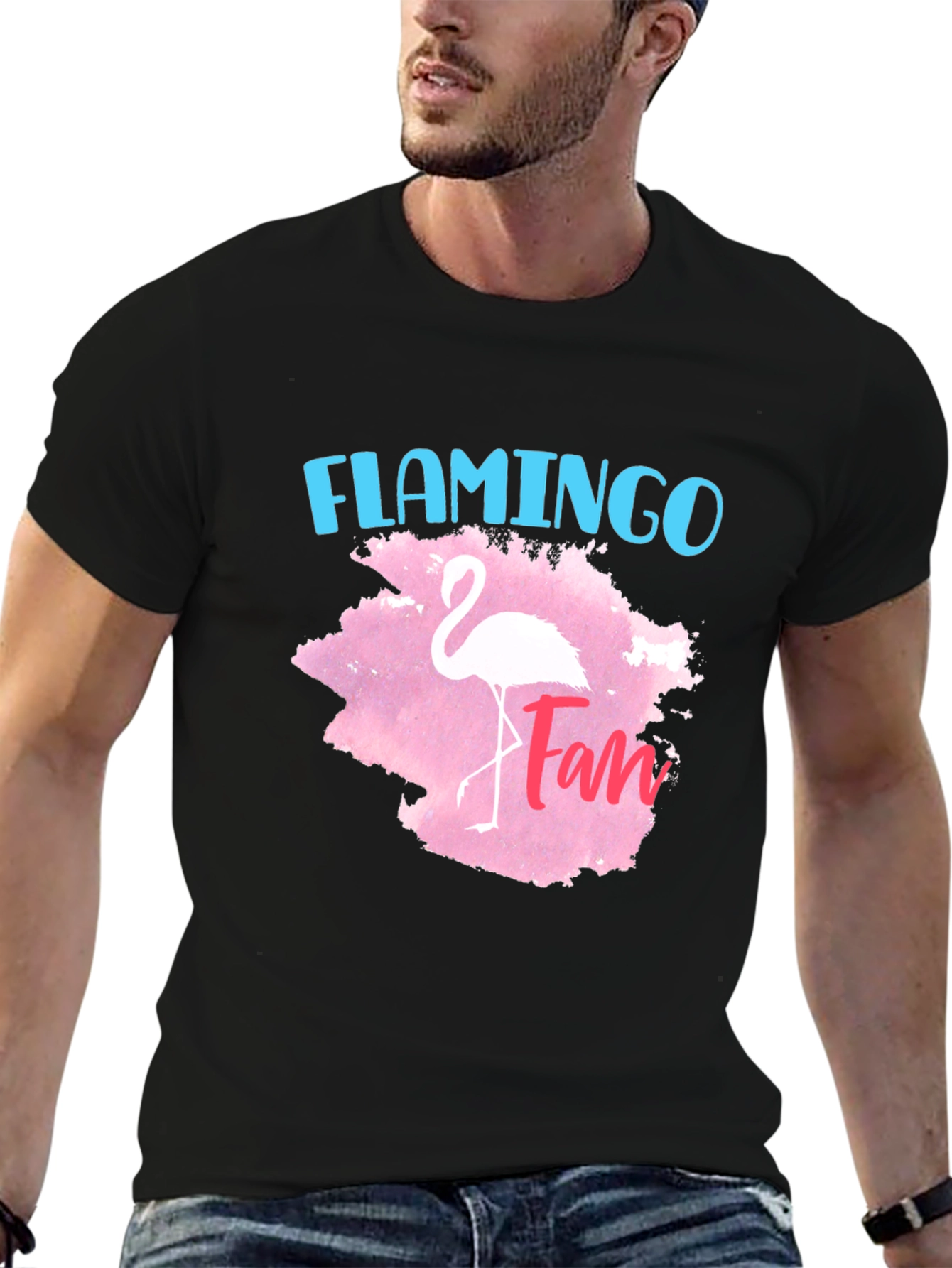 Black Flamingo Fan T-Shirt - Stylish Graphic Tee for Flamingo Lovers view 6