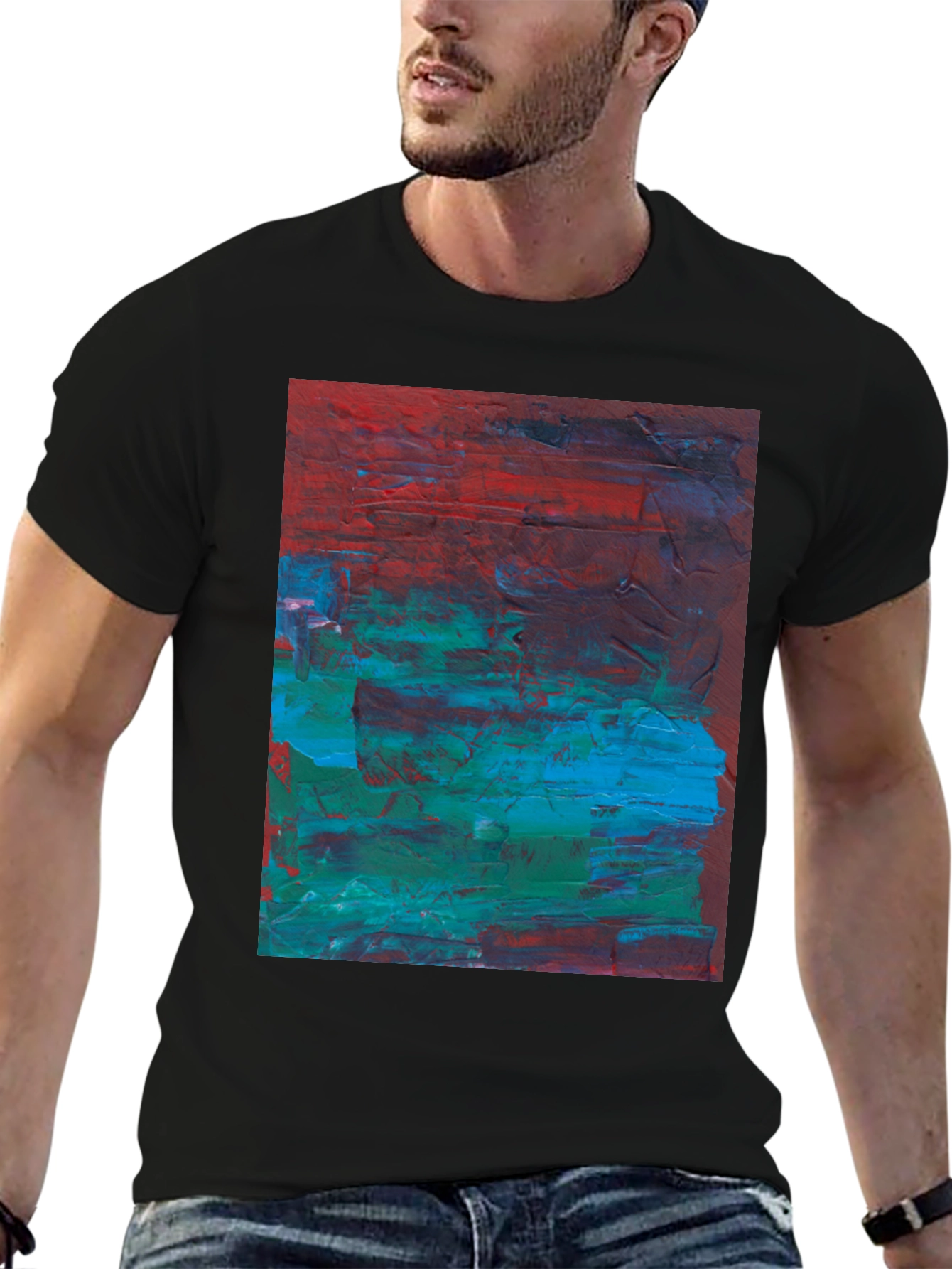 Black Abstract Art Tee - Bold & Unique Style view 6