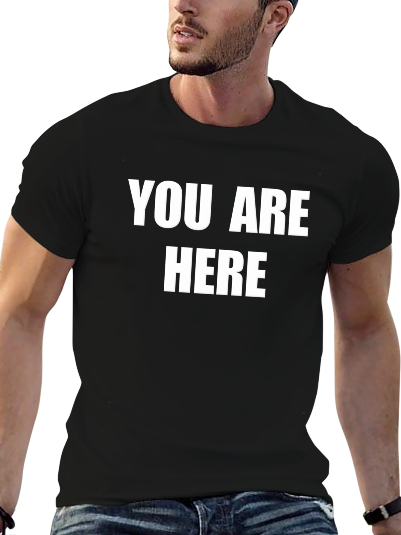 Black You Are Here Graphic T-Shirt - Comfy & Stylish! view 6