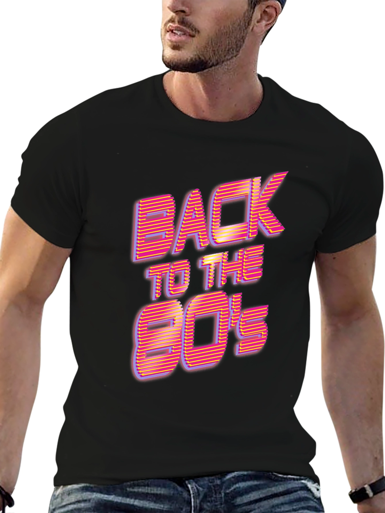 Black Back to the 80's Retro T-Shirt view 6