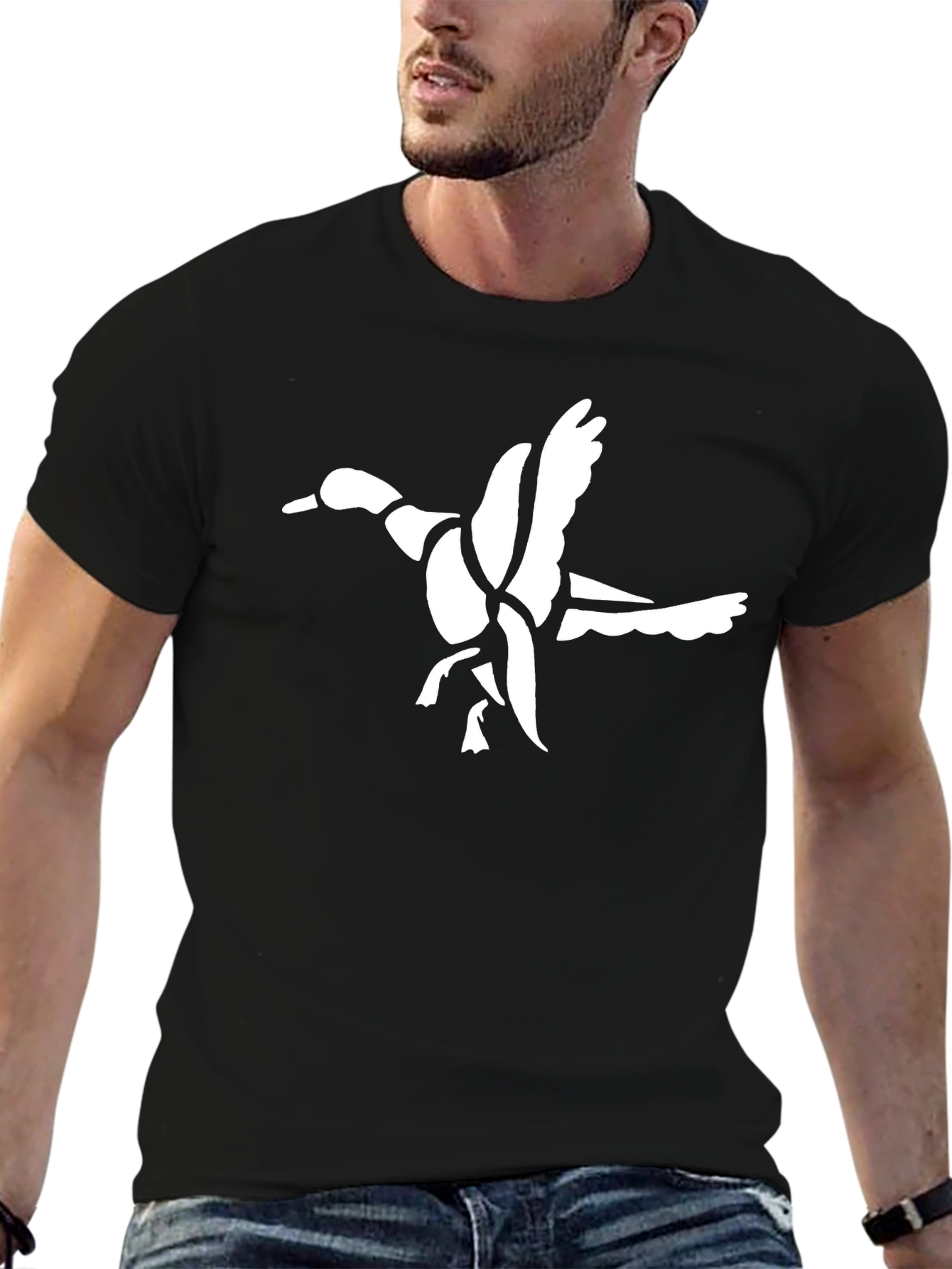 Black Duck Graphic Black Cotton T-Shirt view 6