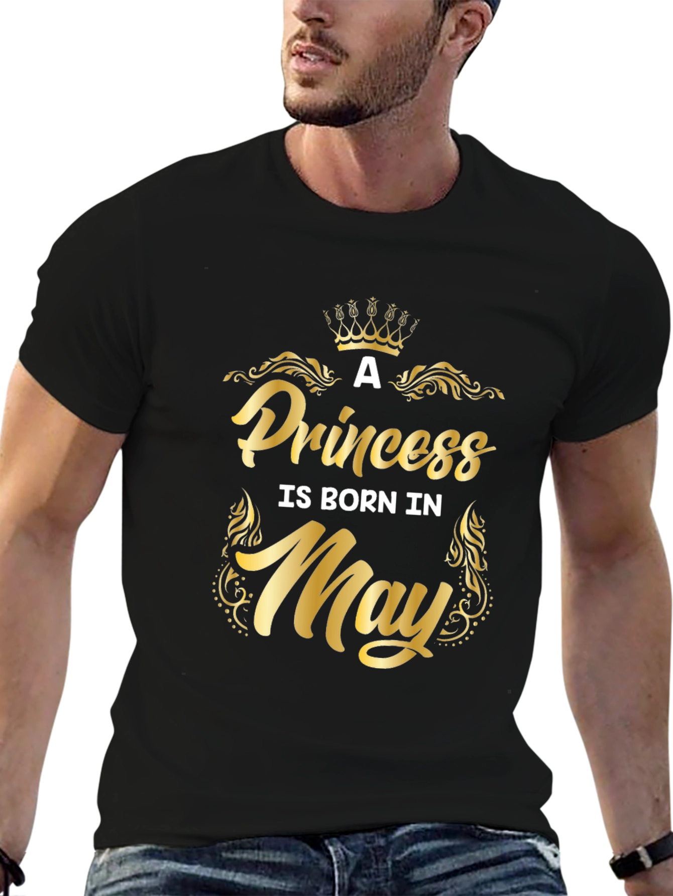 Black Princess Born in May - Birthday T-Shirt view 6