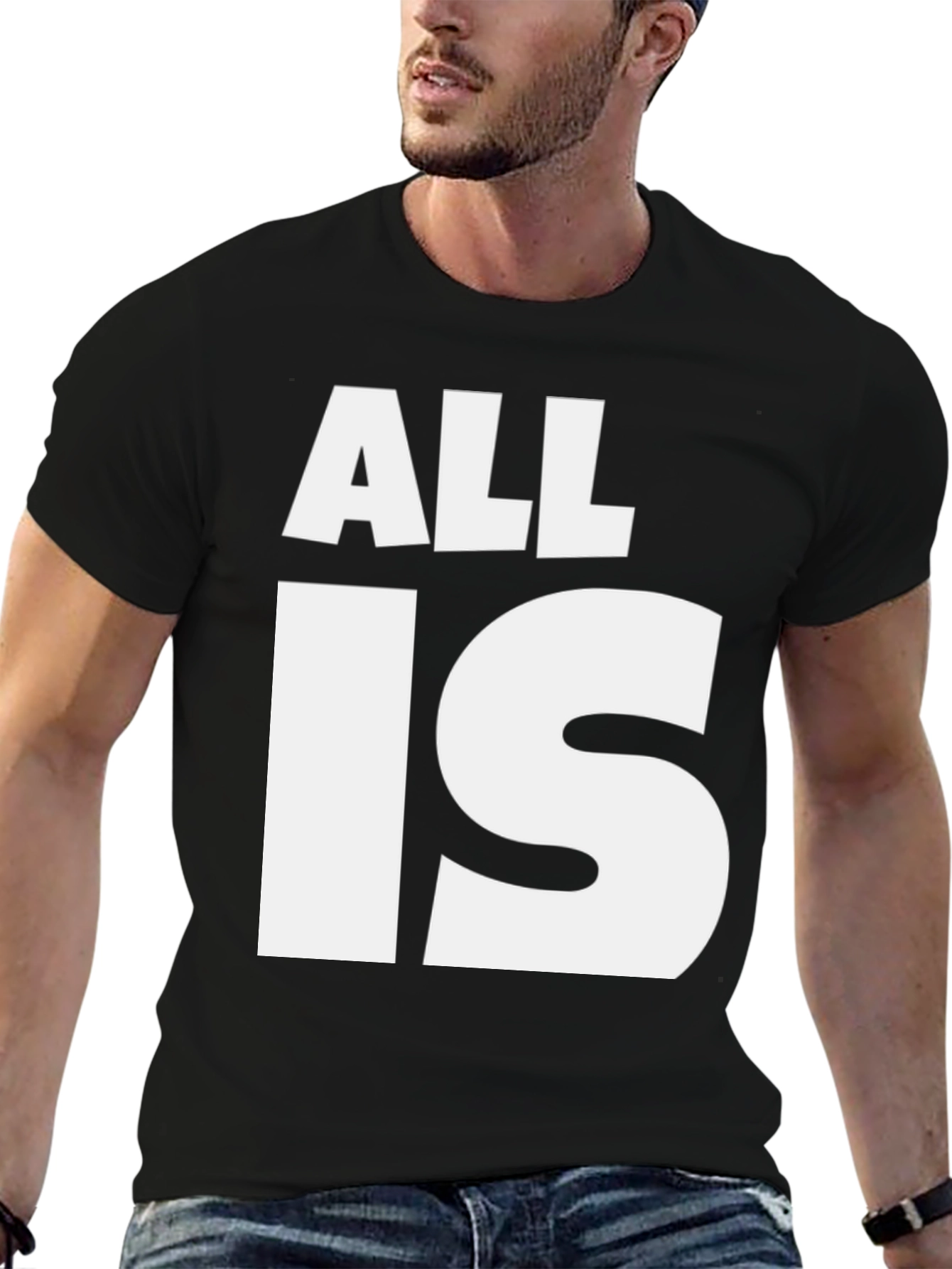 Black All Is Well Graphic Tee - Black Cotton T-Shirt view 6