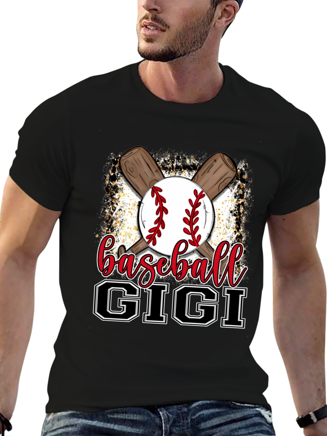 Black Baseball Gigi T-Shirt - Perfect for Baseball Loving Grandmas! view 6