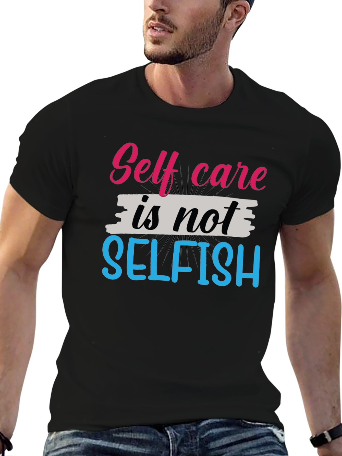 Black Self Care Is Not Selfish Graphic Tee - Unisex view 6