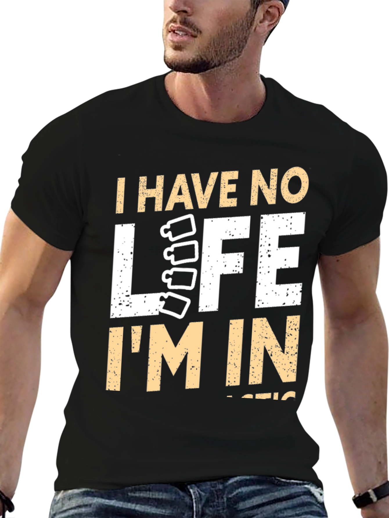 Black Chiropractor Humor T-Shirt - I Have No Life I'm In Chiropractic view 6