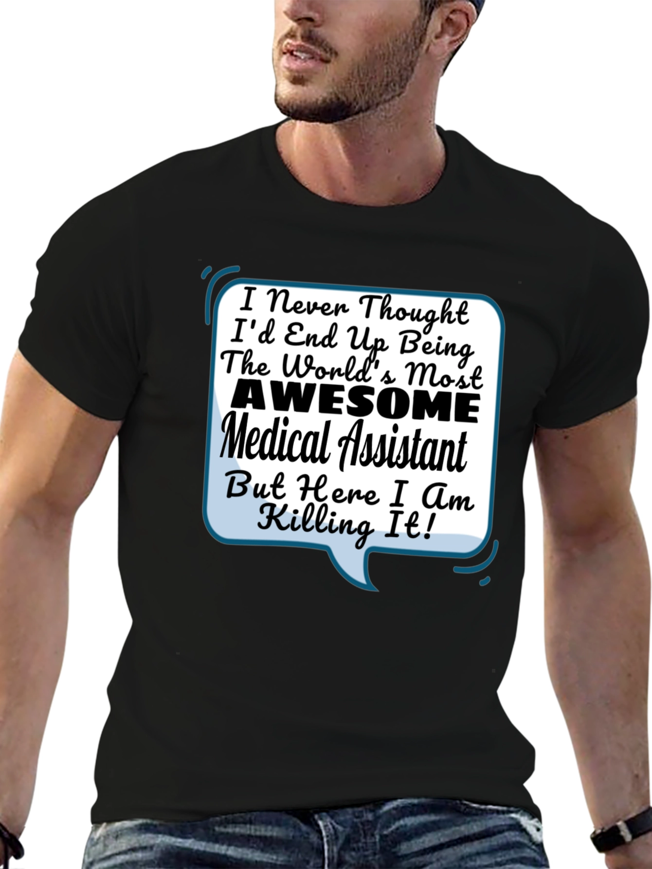 Black Awesome Medical Assistant T-Shirt - Gift for Medical Staff view 6