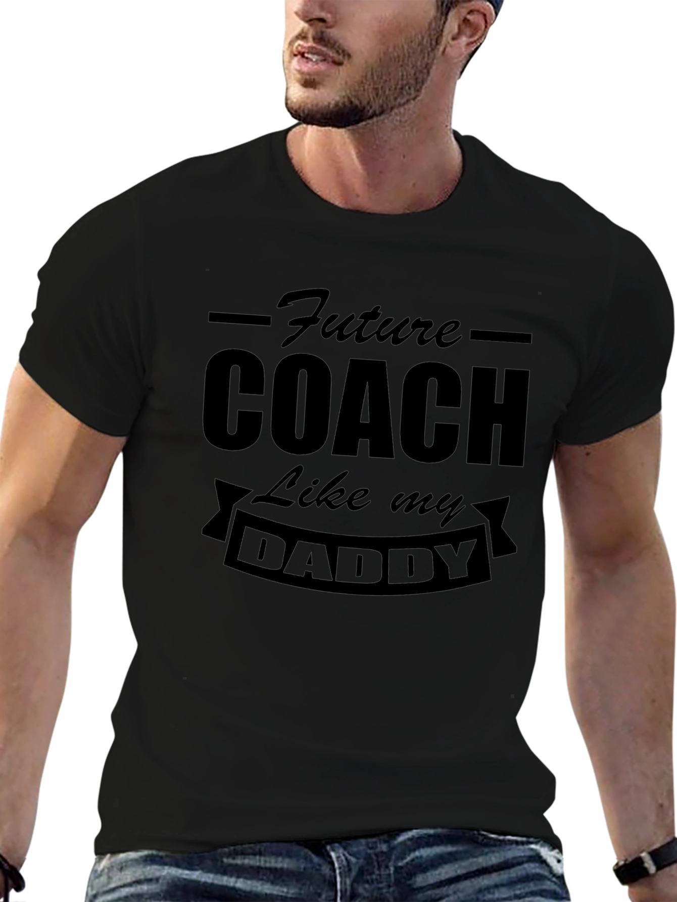 Black Future Coach Like My Daddy - Black T-Shirt view 6